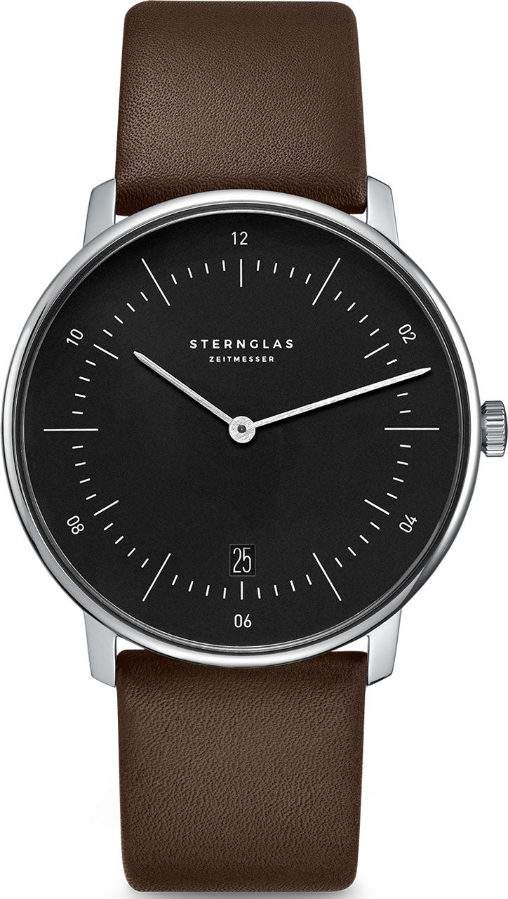 Sternglas Watch Naos Quartz Leather - Black