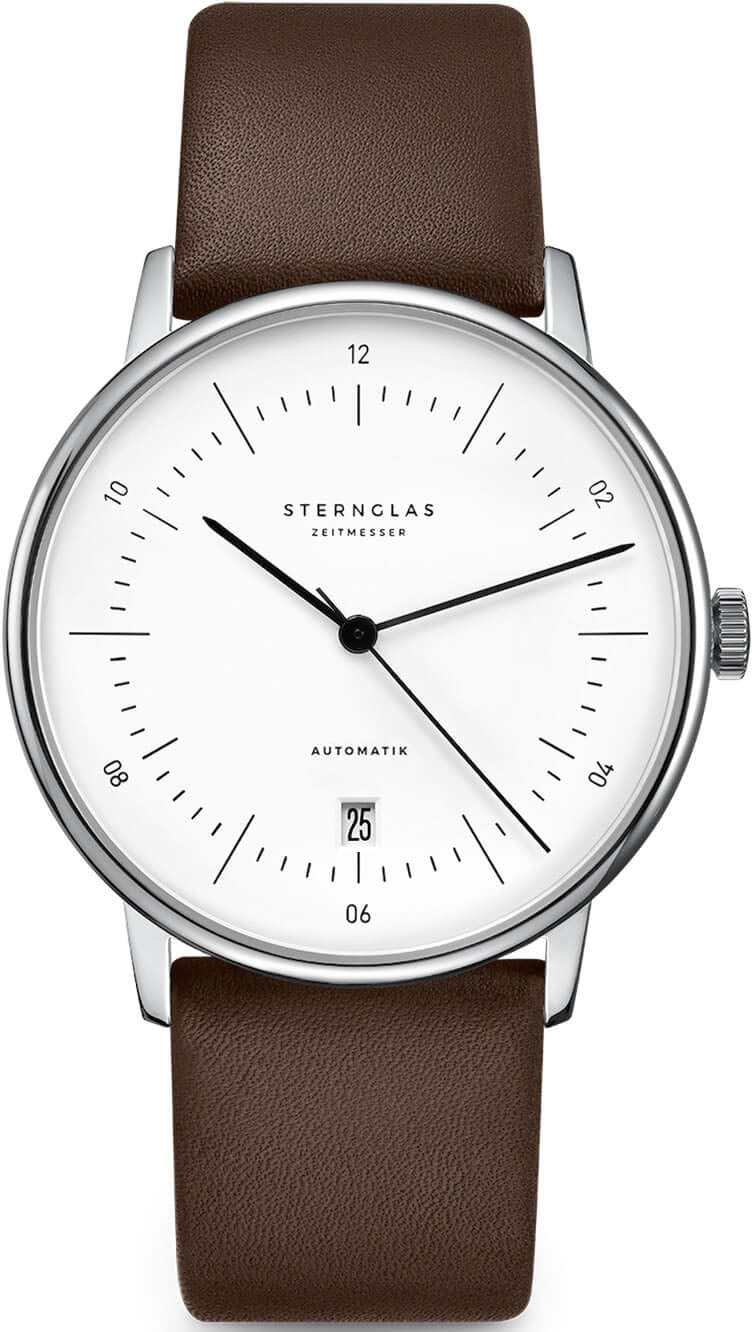 Sternglas Watch Naos/A Automatic Leather - White