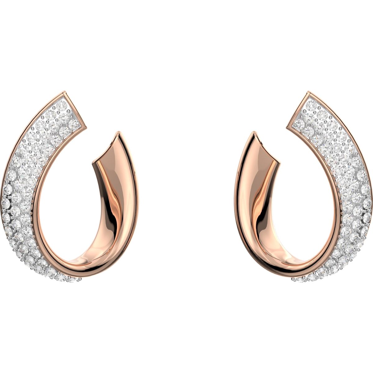 Swarovski Exist Yellow Gold Tone Plated White Crystal Small Hoop Earrings - Gold
