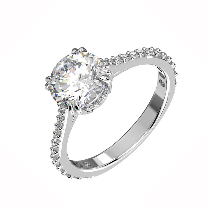 Swarovski Constella Rhodium Plated White Crystal Pave Ring Size 58 - 58