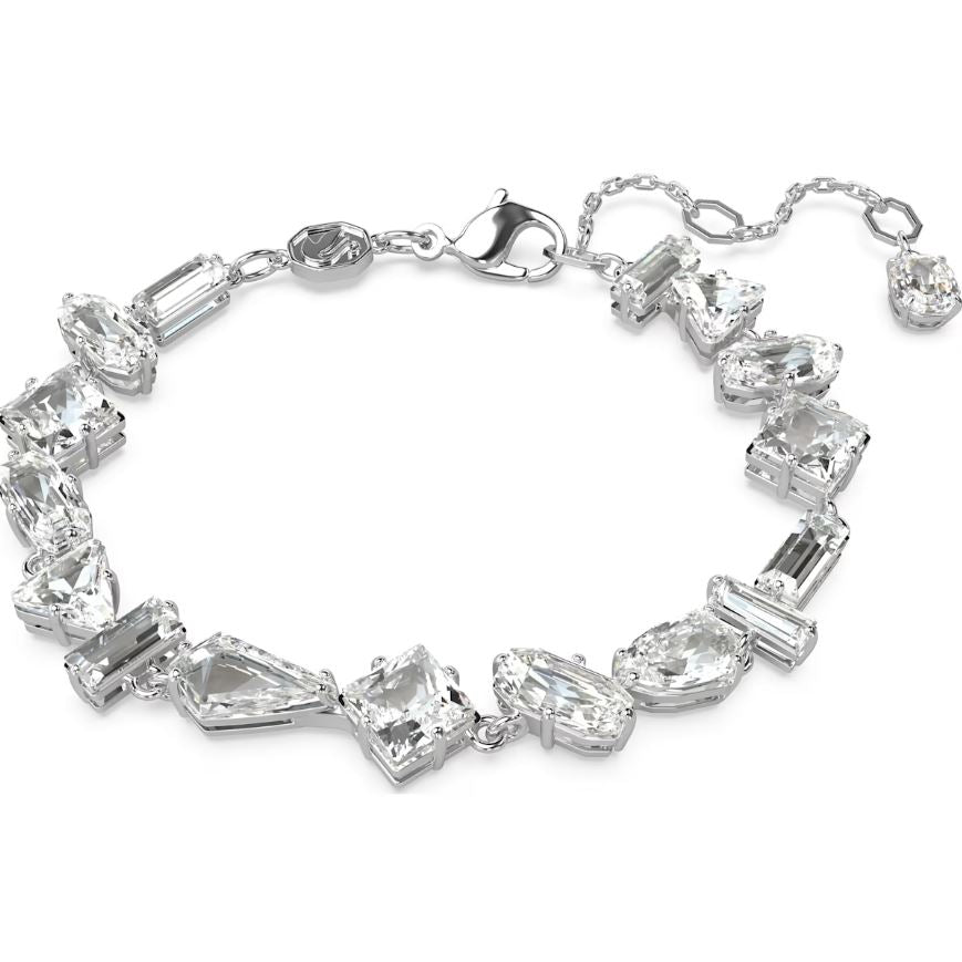 Swarovski Mesmera Rhodium Plated Mixed Cut White Crystal Bracelet (M)