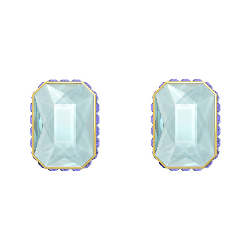 Swarovski Orbita Gold Tone Plated Multicolour Crystal Octagon Cut Earrings - Gold