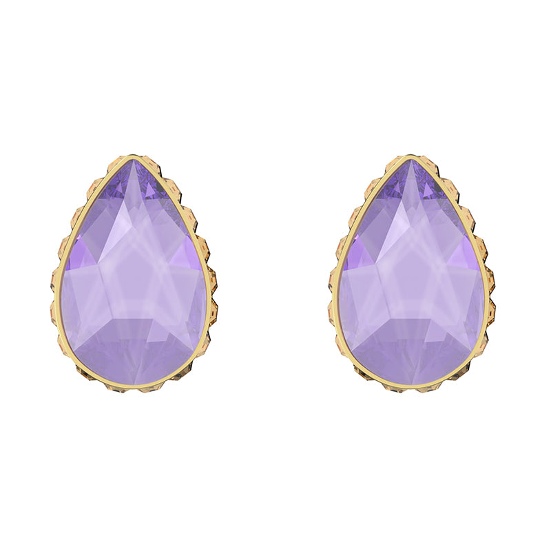 Swarovski Orbita Gold Tone Plated Multicolour Crystal Drop Cut Earrings - Gold