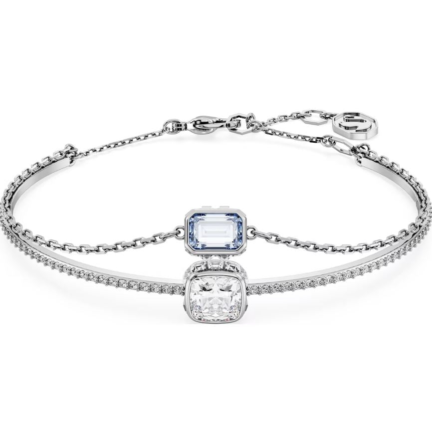 Swarovski Stilla Rhodium Plated Mixed Cut Blue Crystal Bracelet