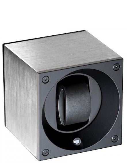 Swiss Kubik Watch Winder Single Aluminium Natural Brushed - Silver