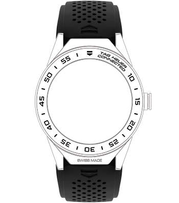TAG Heuer Watch Strap Connected II Perforated Silicone Black