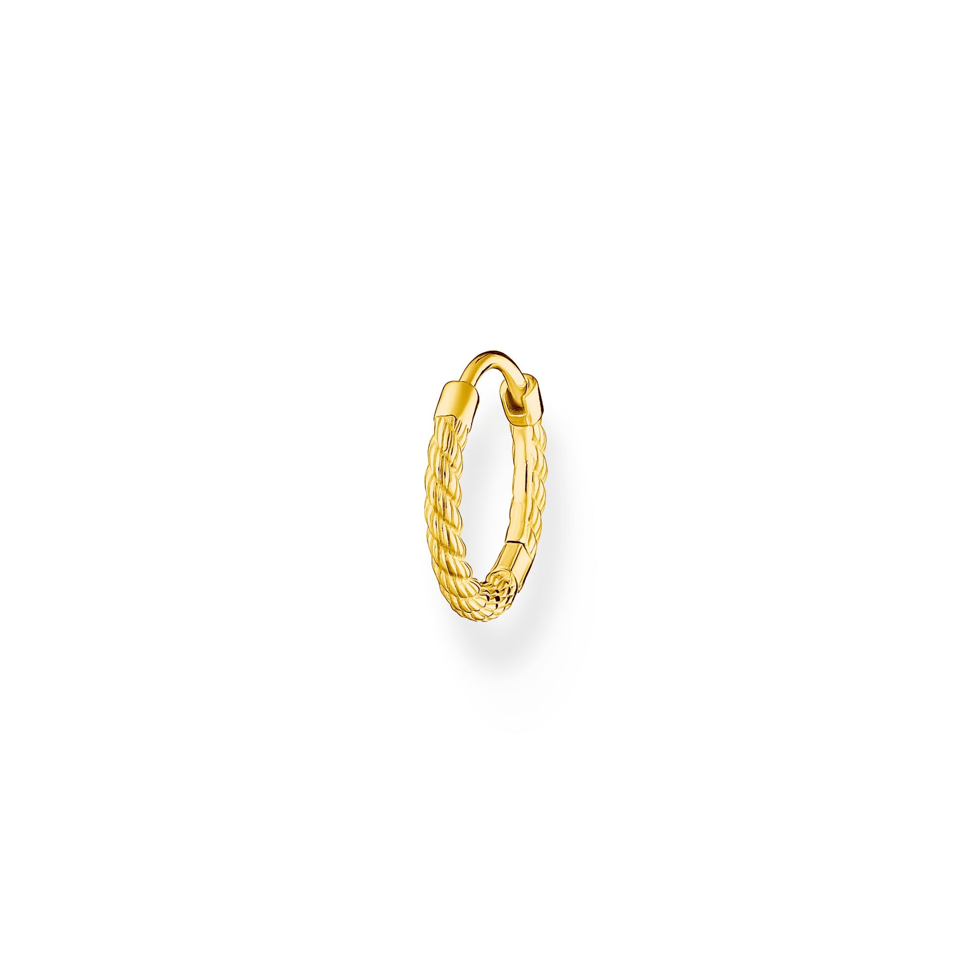 Thomas Sabo Charm Club Gold Plated Sterling Silver Rope Single Hoop Earring