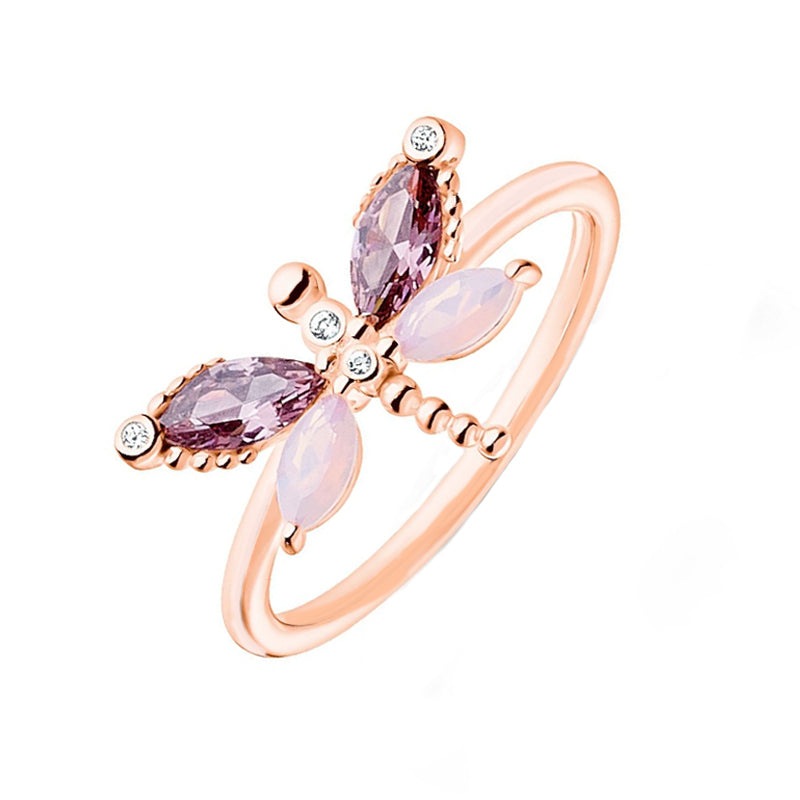 Thomas Sabo Charm Club Rose Gold Plated Dragonfly Ring - 56