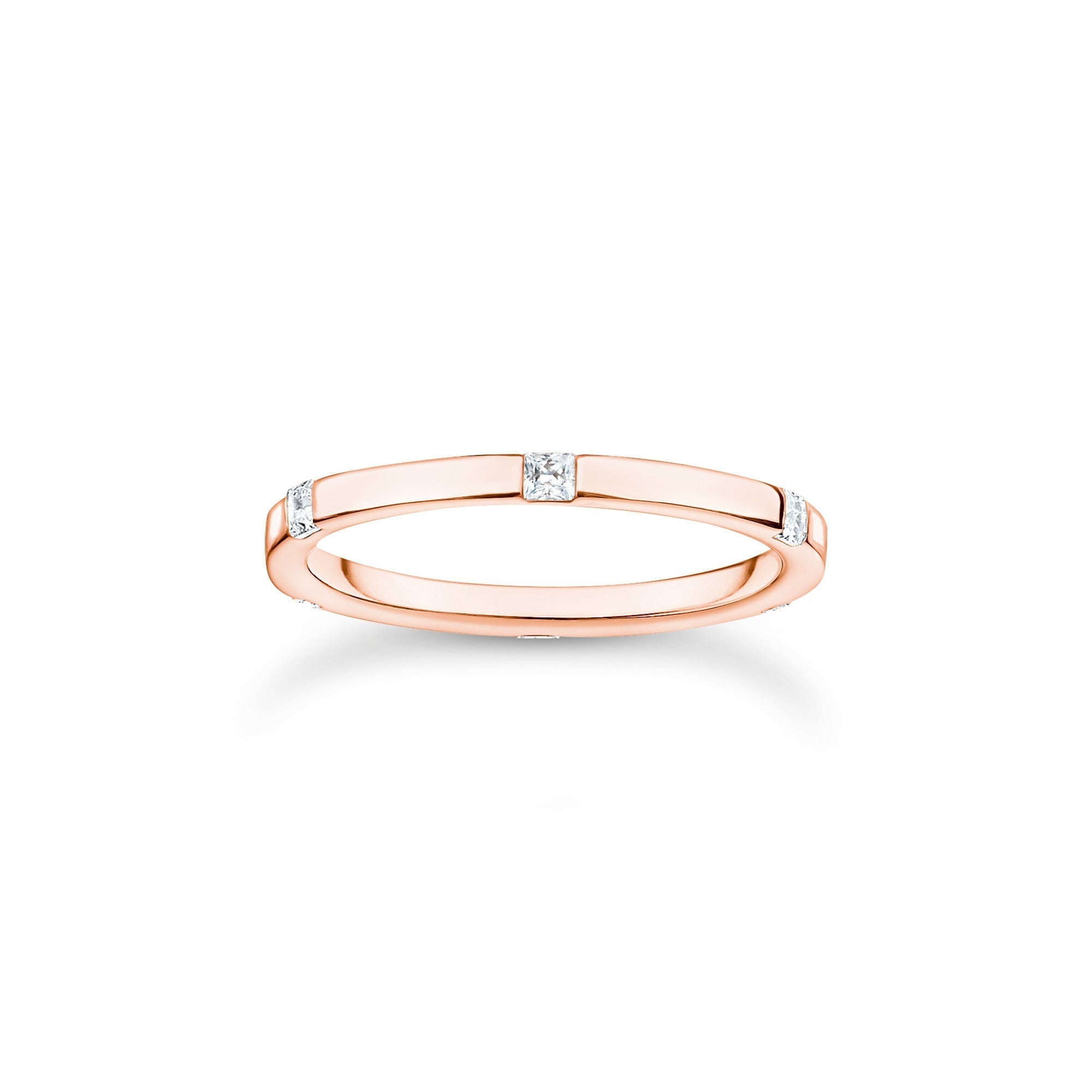 Thomas Sabo Charm Club Rose Gold Plated Sterling Silver Ring - 54