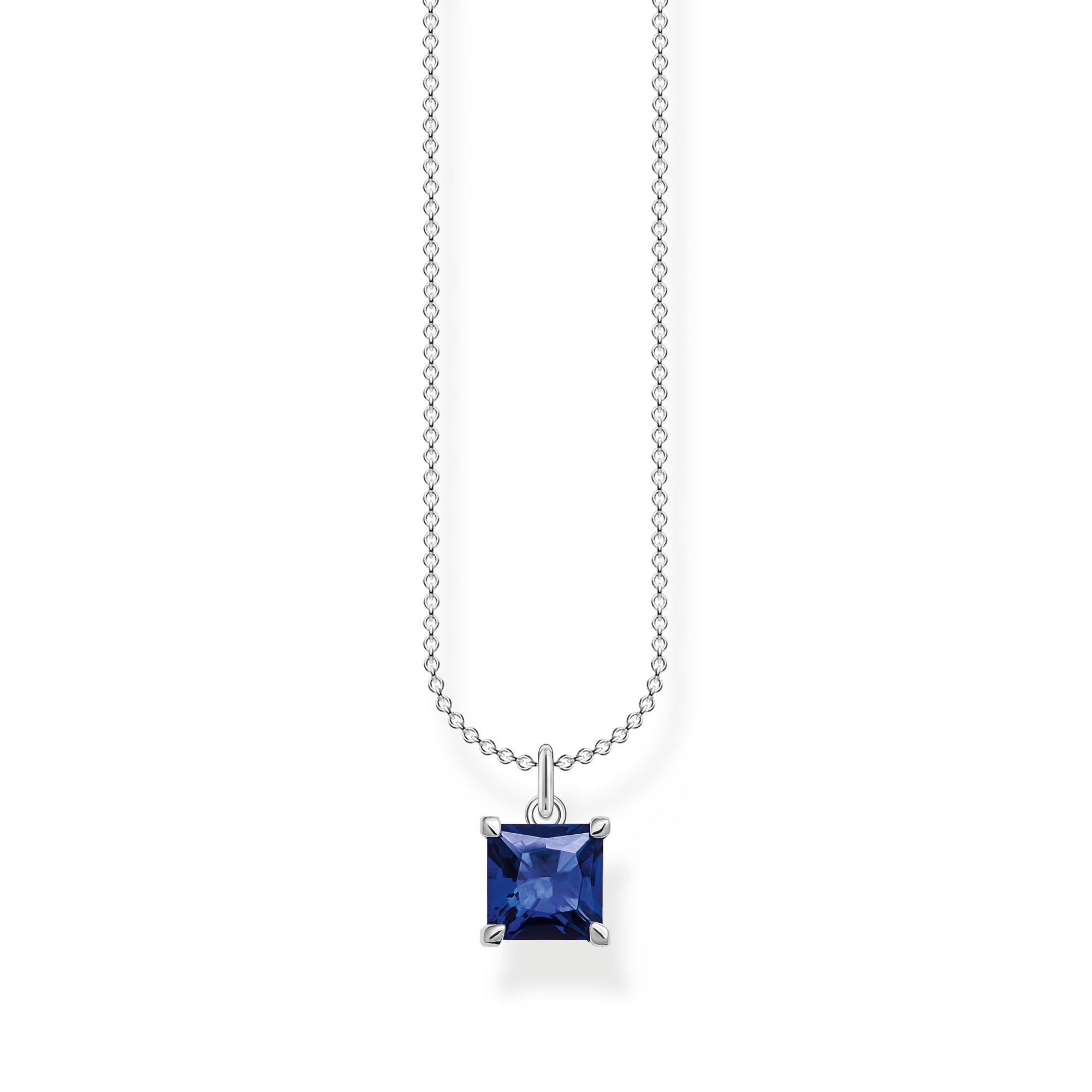 Thomas Sabo Charm Club Sterling Silver Blue Stone Necklace - Silver