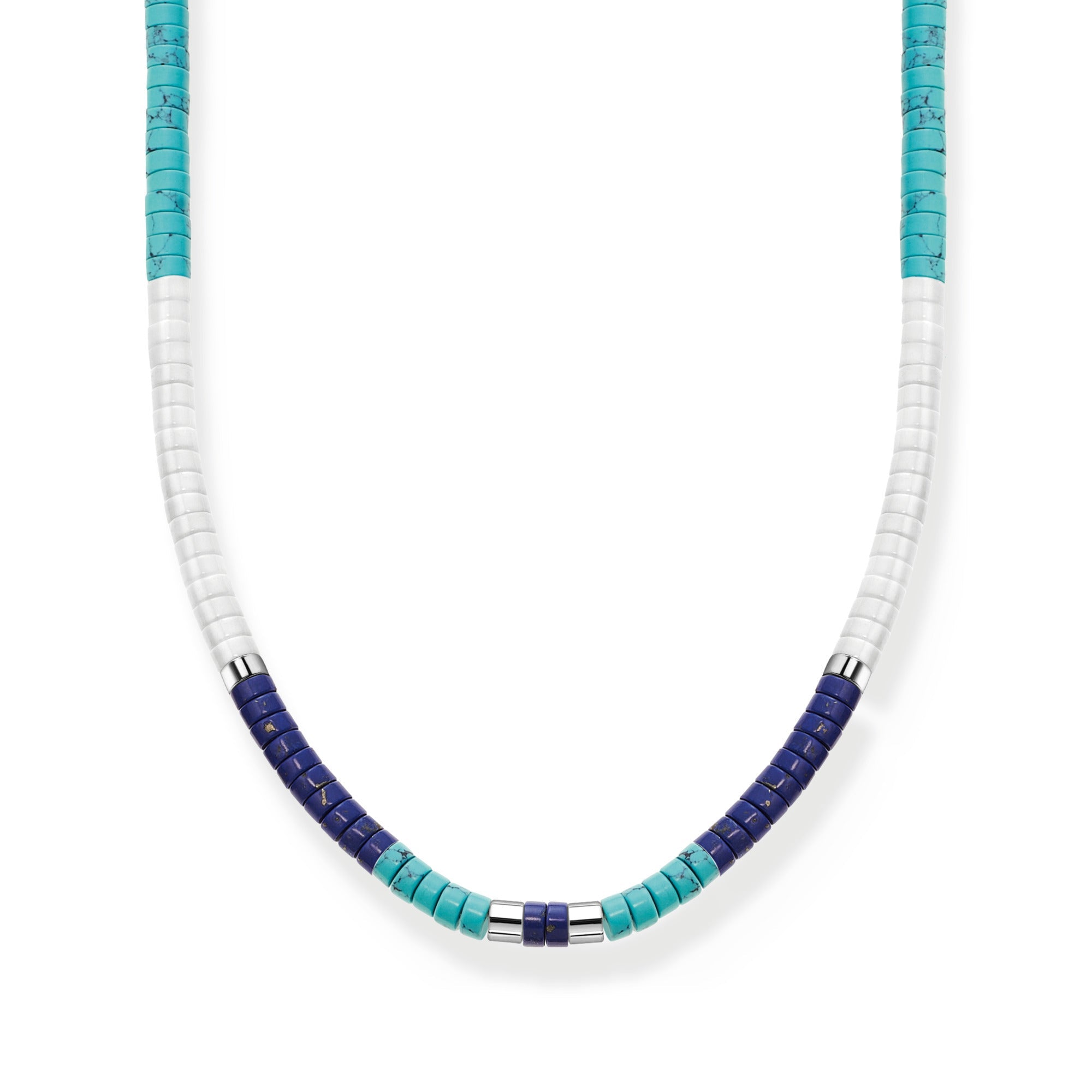 Thomas Sabo Charm Club Sterling Silver Blue Stones Necklace - Silver