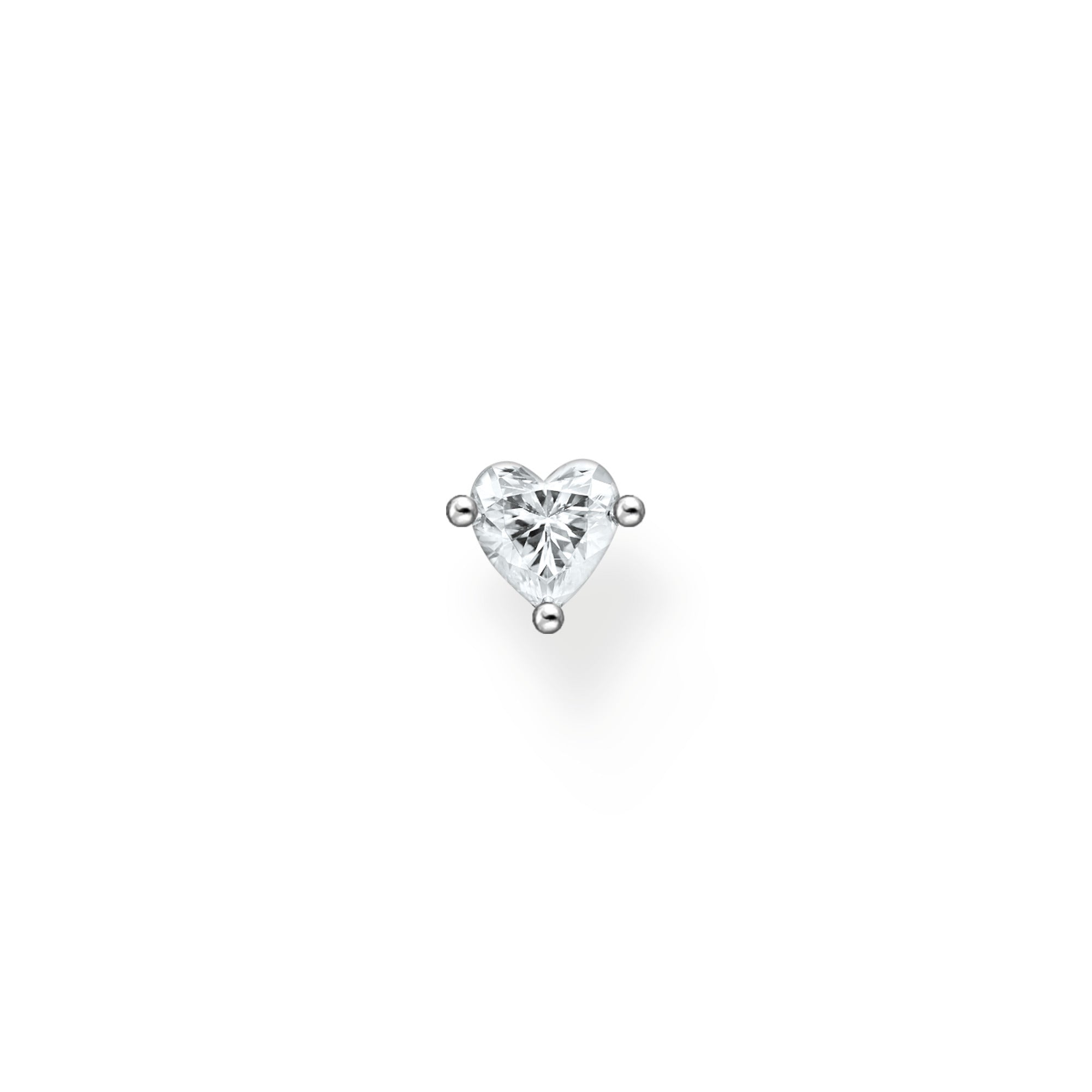 Thomas Sabo Charm Club Sterling Silver Heart Single Ear Stud - Silver