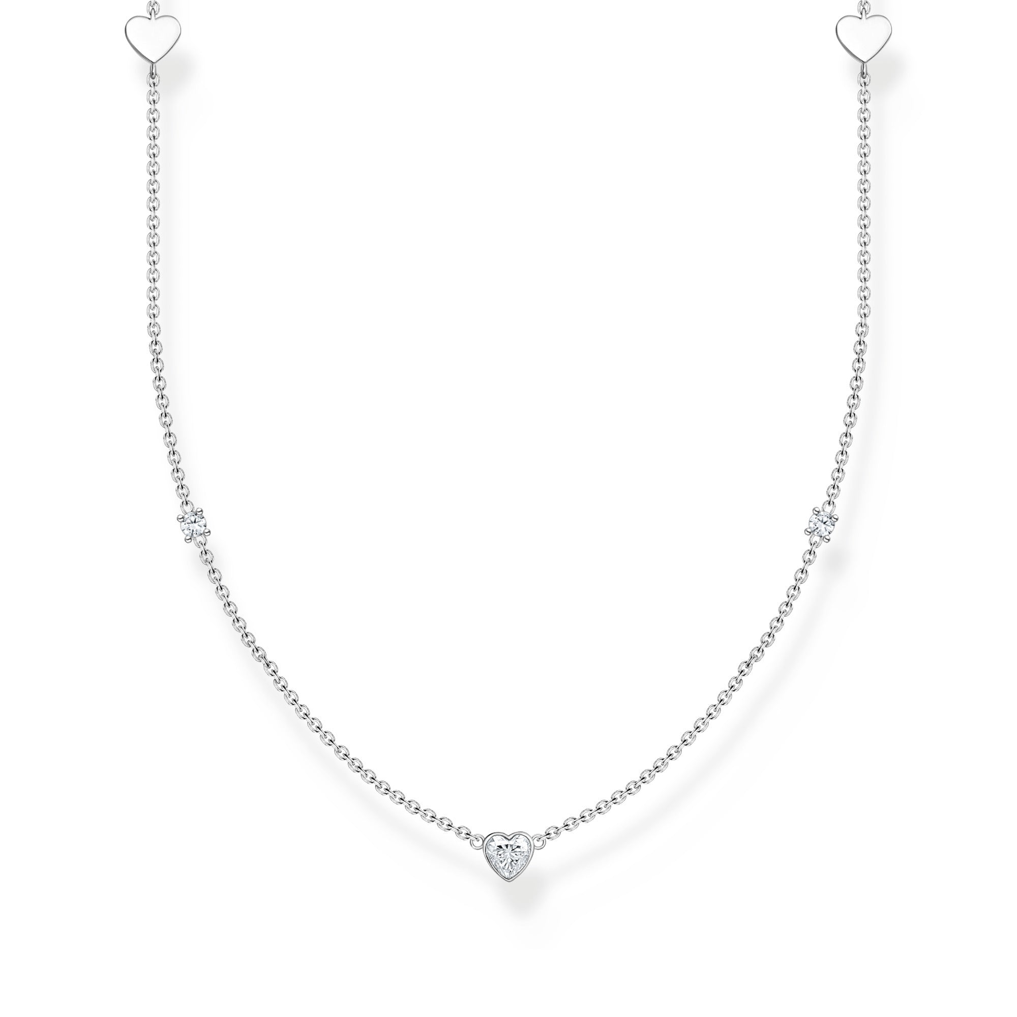 Thomas Sabo Charm Club Sterling Silver Hearts Necklace - Silver