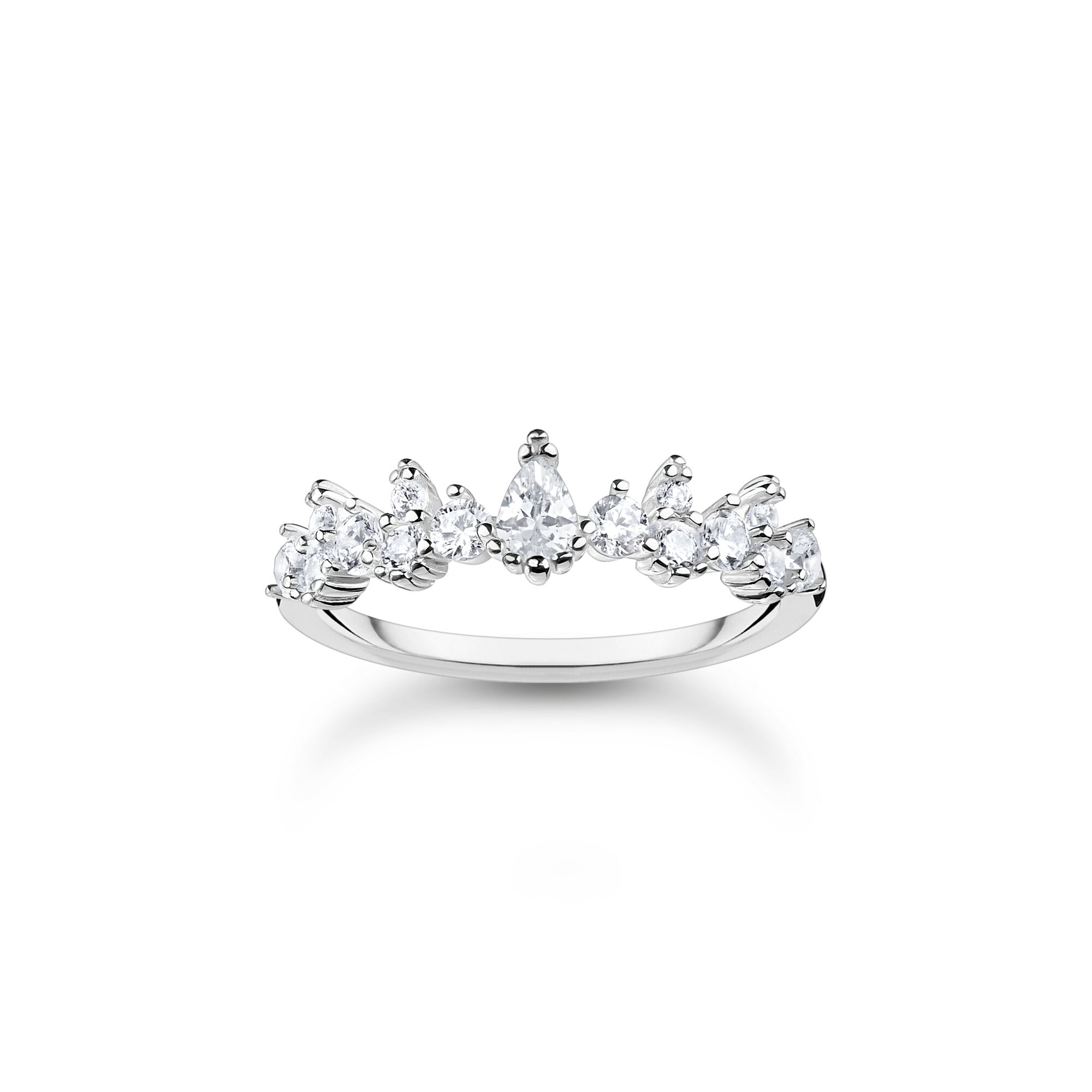 Thomas Sabo Charm Club Sterling Silver Ice Crystals Ring - 50
