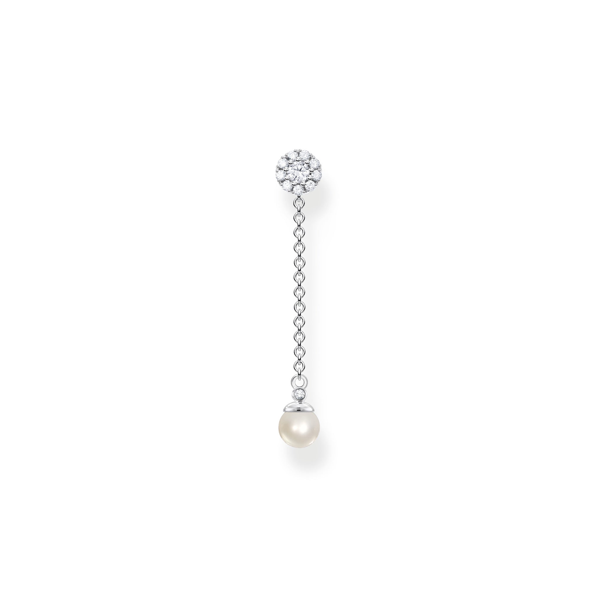 Thomas Sabo Charm Club Sterling Silver Pearls Pendant Long Earring - Silver