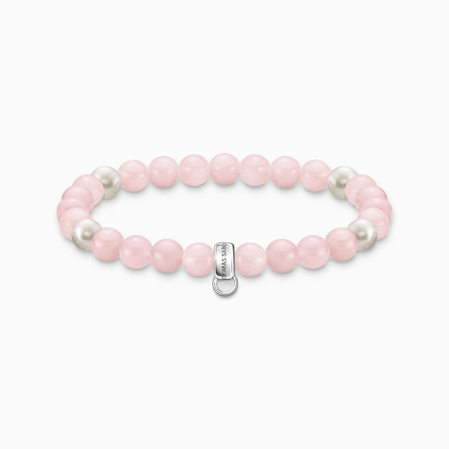 Thomas Sabo Charm Club Sterling Silver Quartz Pearl Pink Bracelet 15.5cm