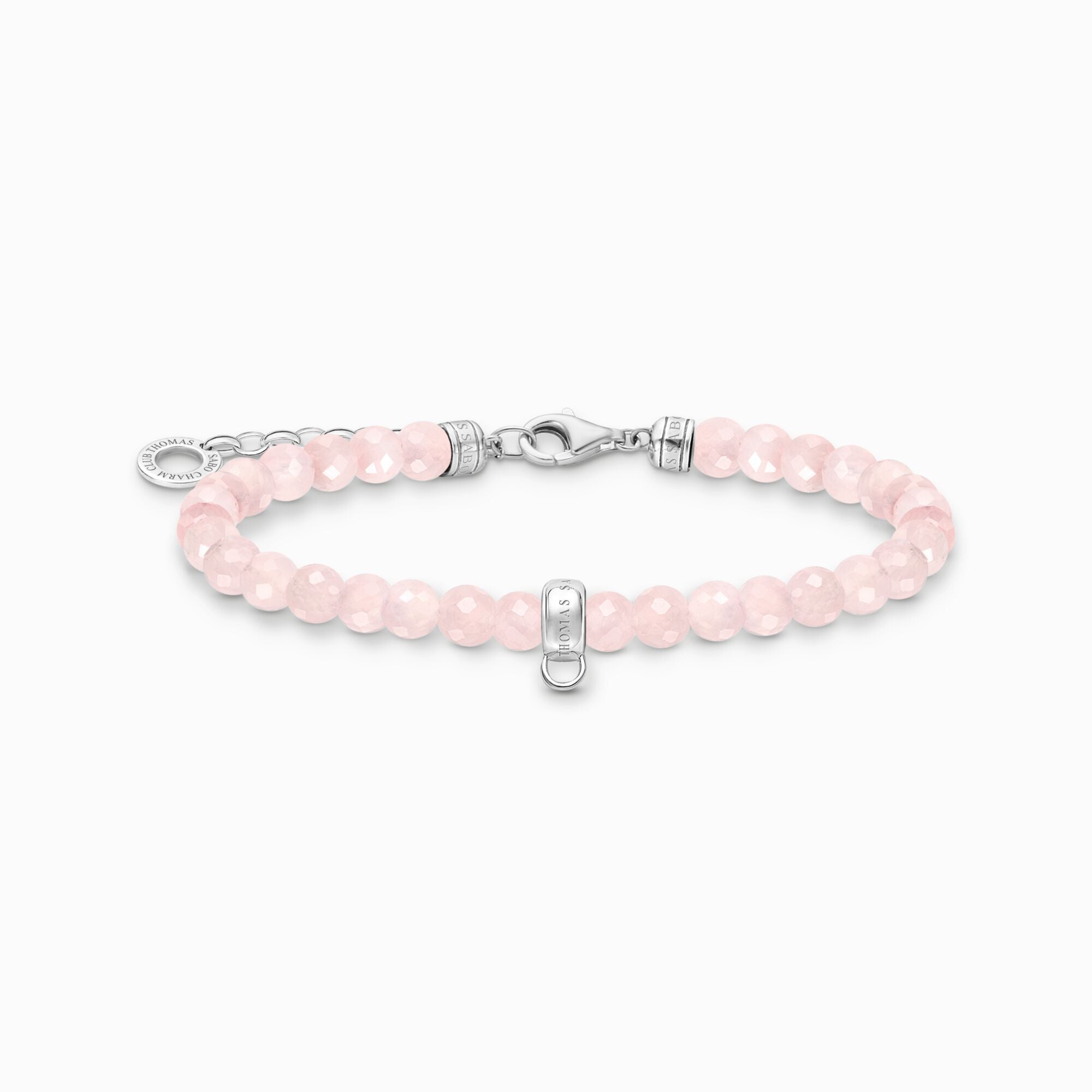 Thomas Sabo Charm Club Sterling Silver Rose Quartz Charm Bracelet