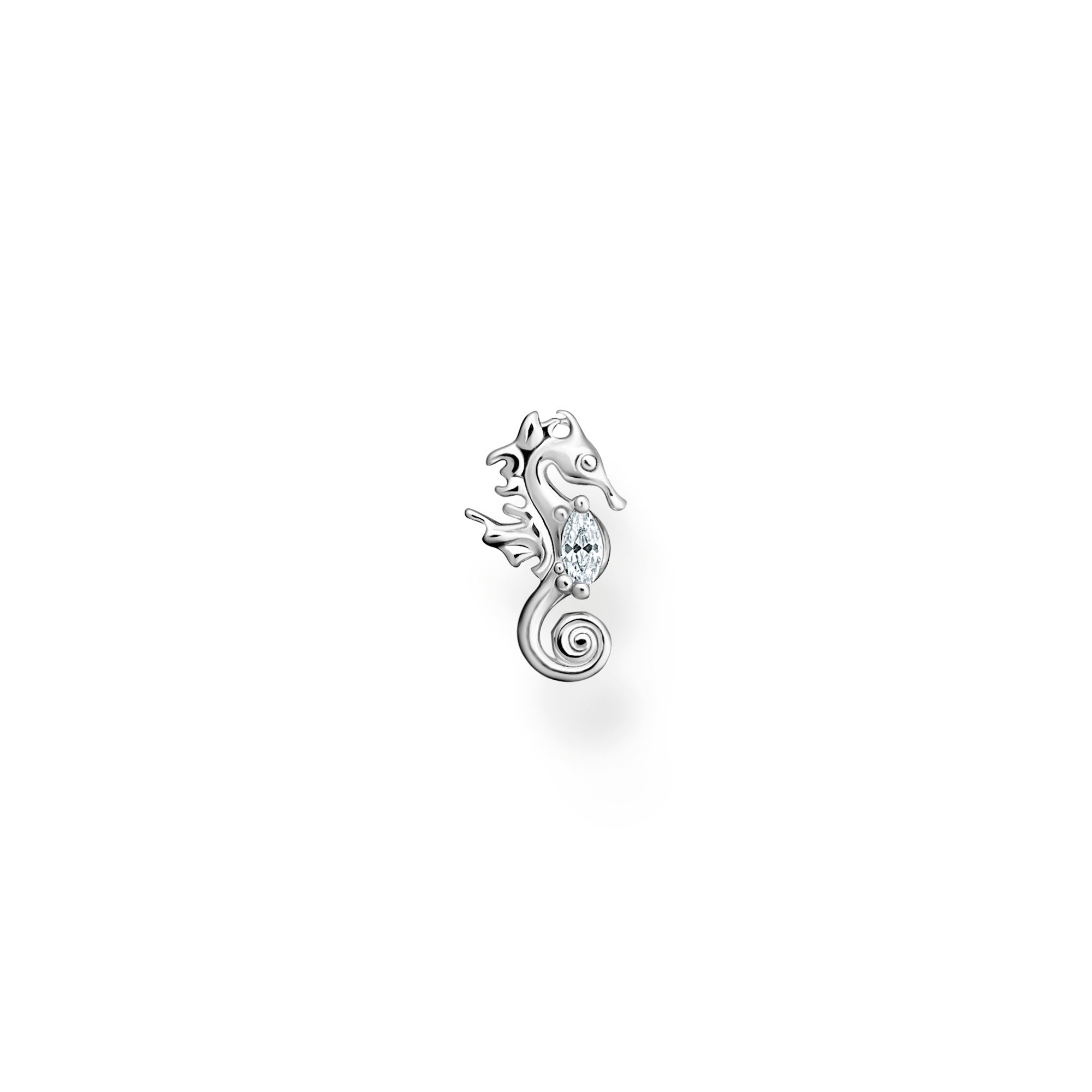 Thomas Sabo Charm Club Sterling Silver Seahorse Single Ear Stud - Silver