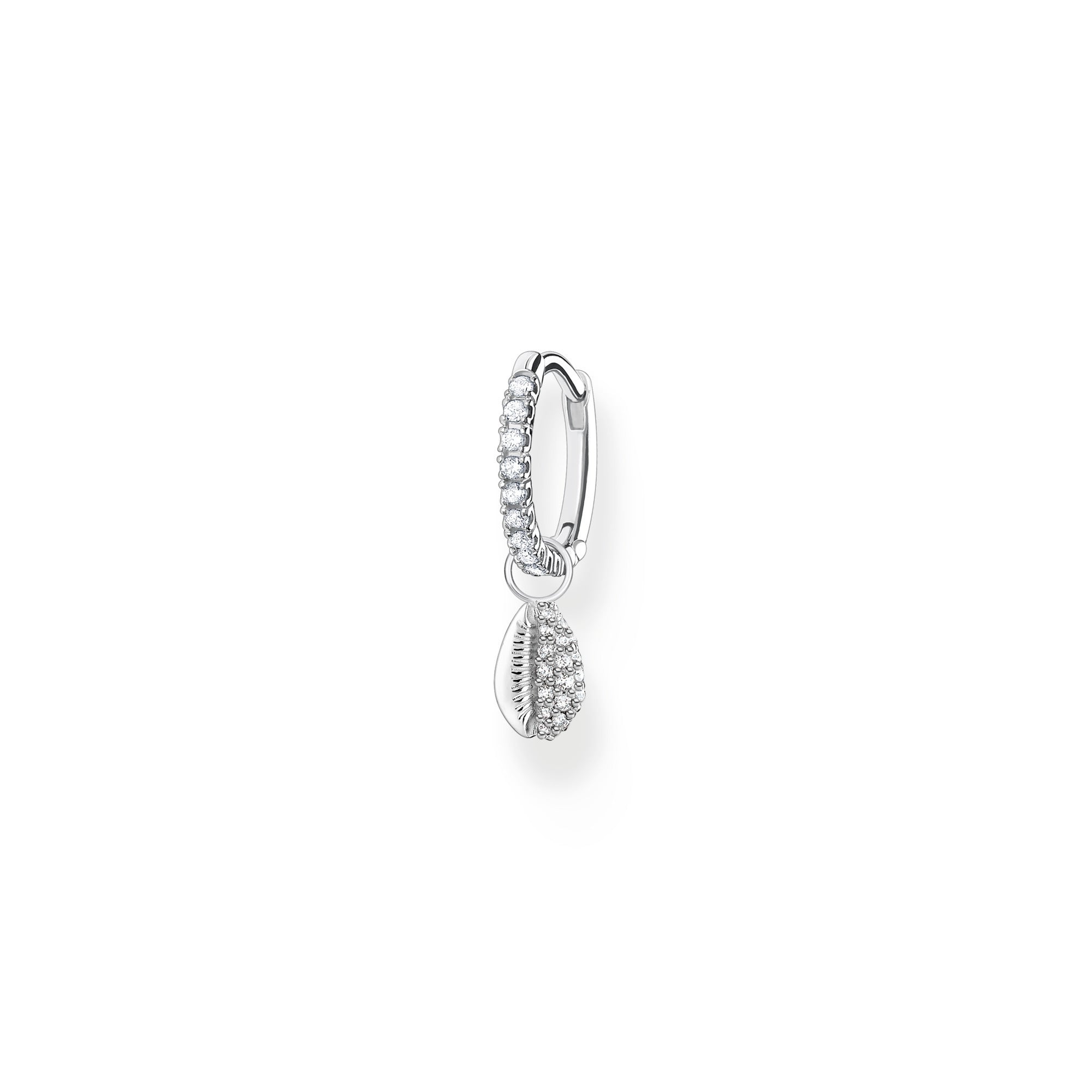 Thomas Sabo Charm Club Sterling Silver Shell Hoop Earring - Silver