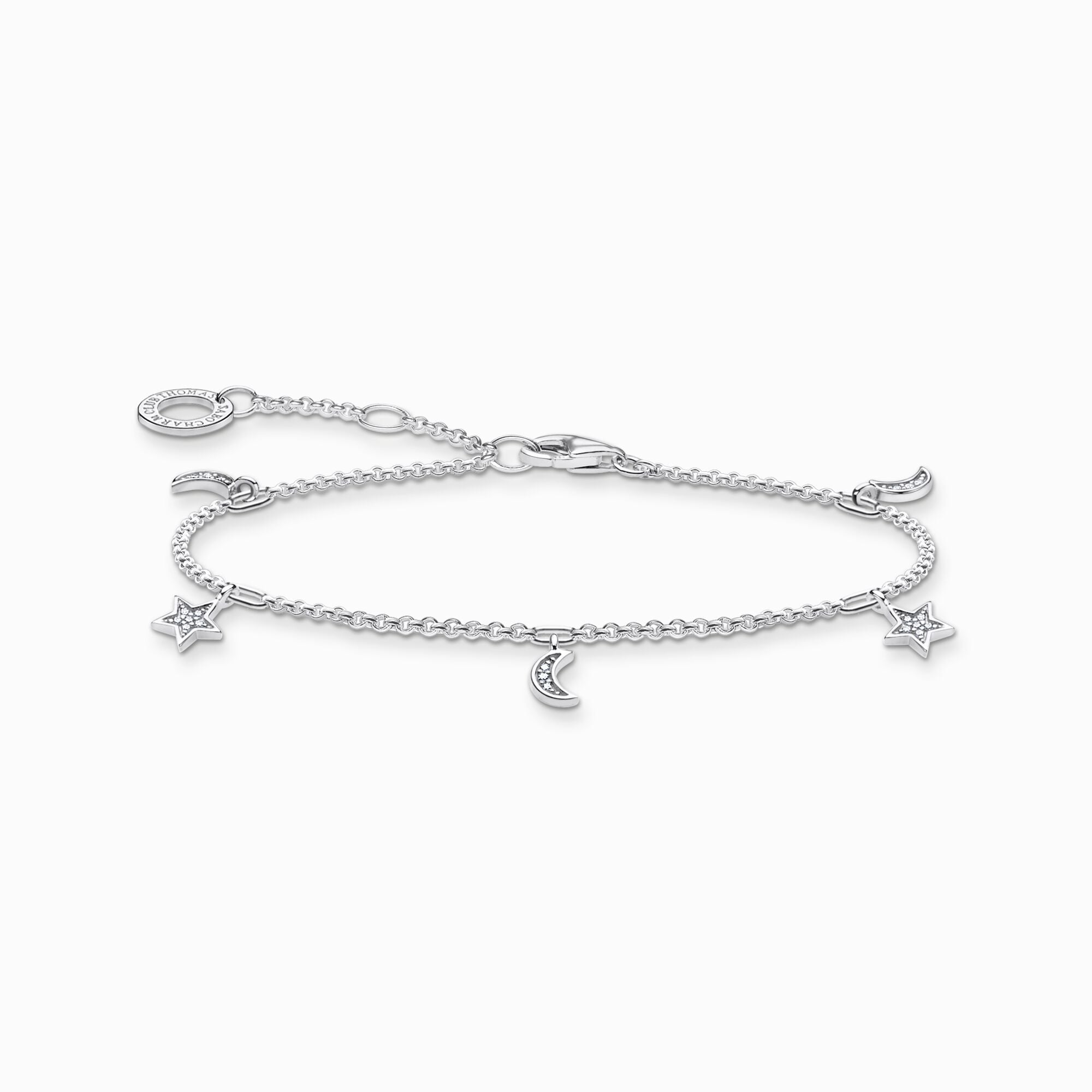 Thomas Sabo Charm Club Sterling Silver Star Moon Bracelet - Silver