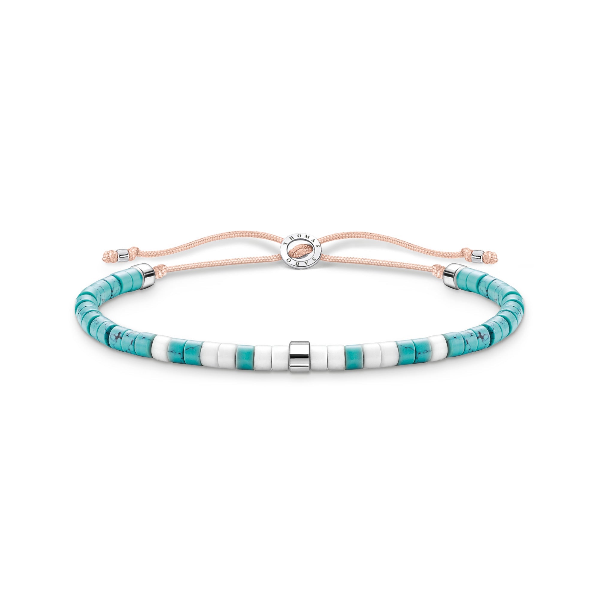 Thomas Sabo Charm Club Sterling Silver Turquoise Stones Bracelet - Silver