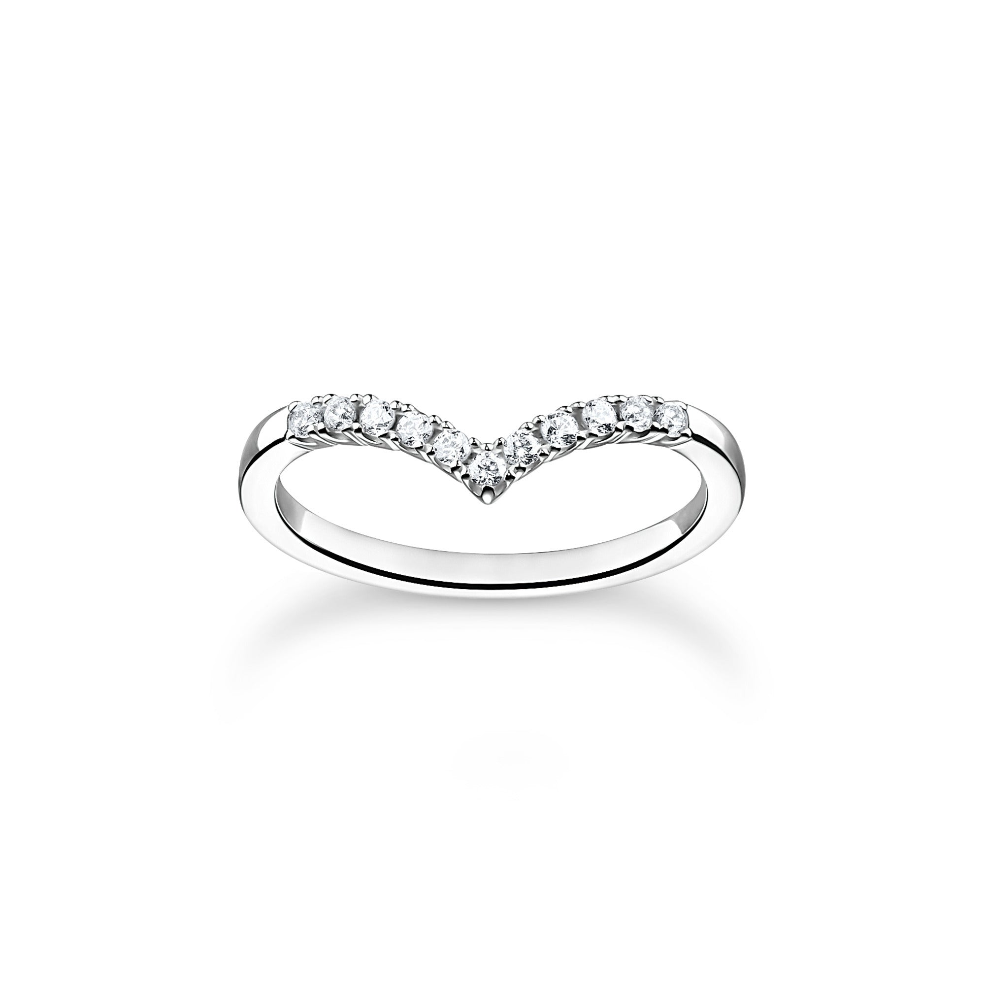 Thomas Sabo Charm Club Sterling Silver V-Shape Ring - 58