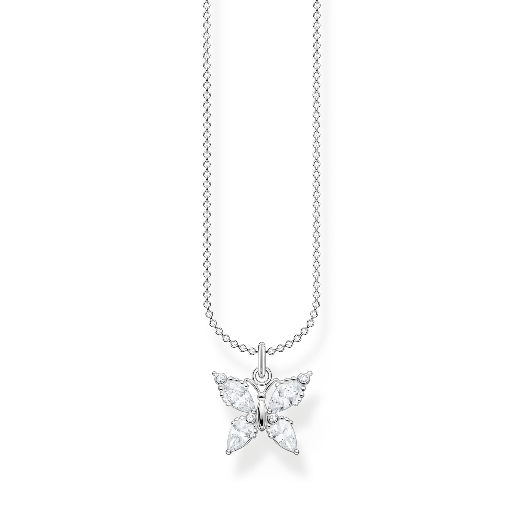 Thomas Sabo Charm Club Sterling Silver White CZ Butterfly Necklace