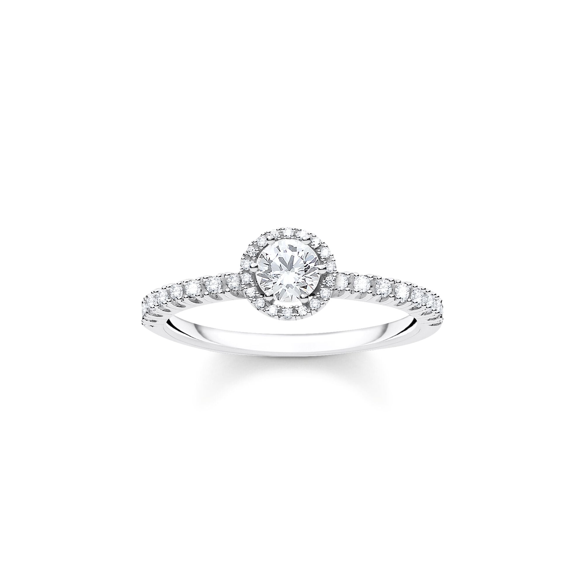 Thomas Sabo Charm Club Sterling Silver White Stone Ring - 48