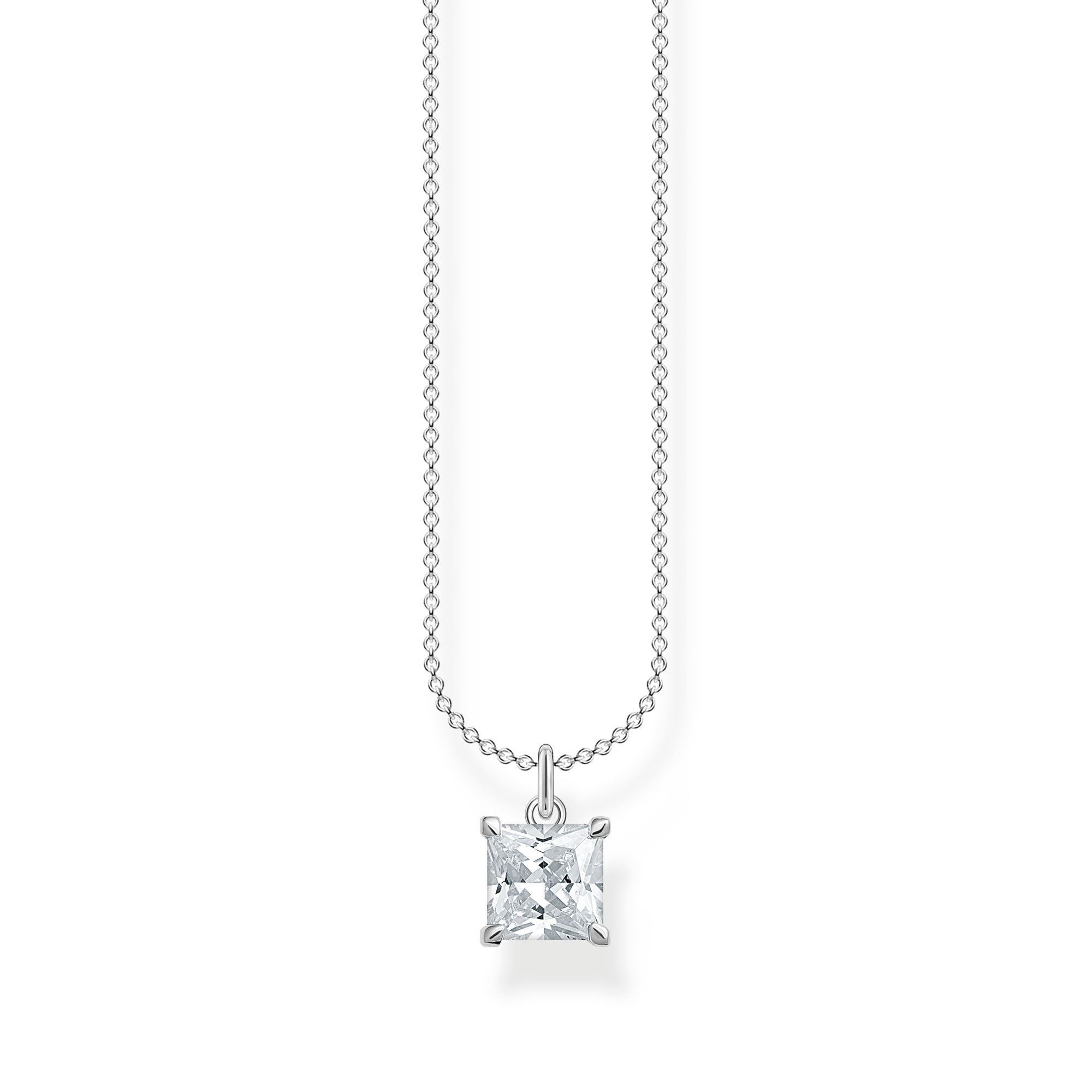 Thomas Sabo Charm Club Sterling Silver White Stone Necklace - Silver