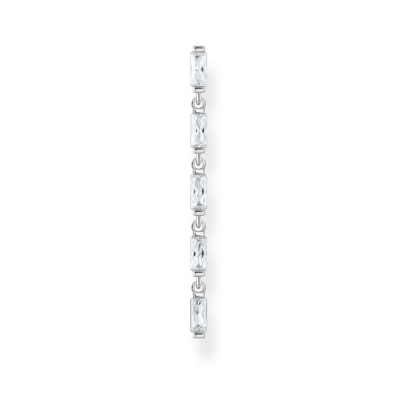 Thomas Sabo Charm Club Sterling Silver White Stones Single Drop Earring - Silver