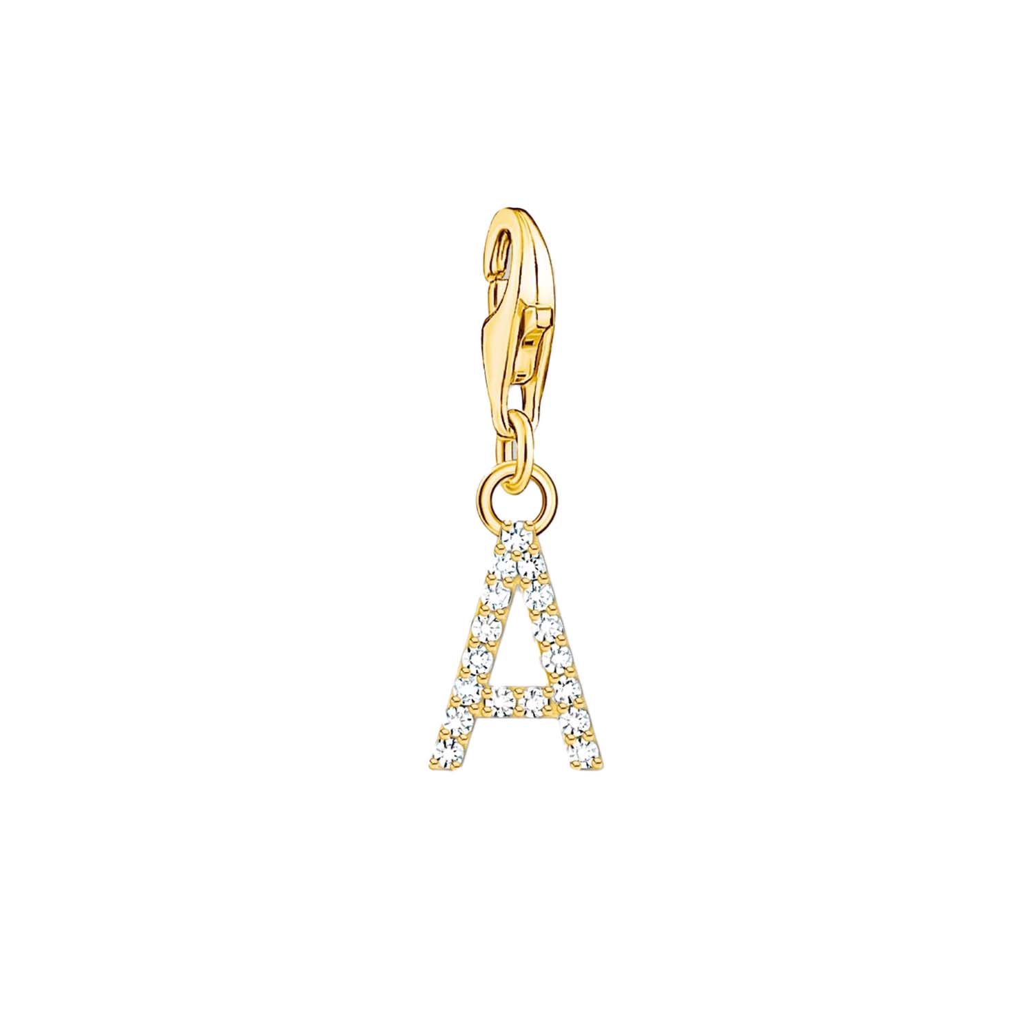 Thomas Sabo Charmista Gold Plated Sterling Silver Letter A Charm Pendant