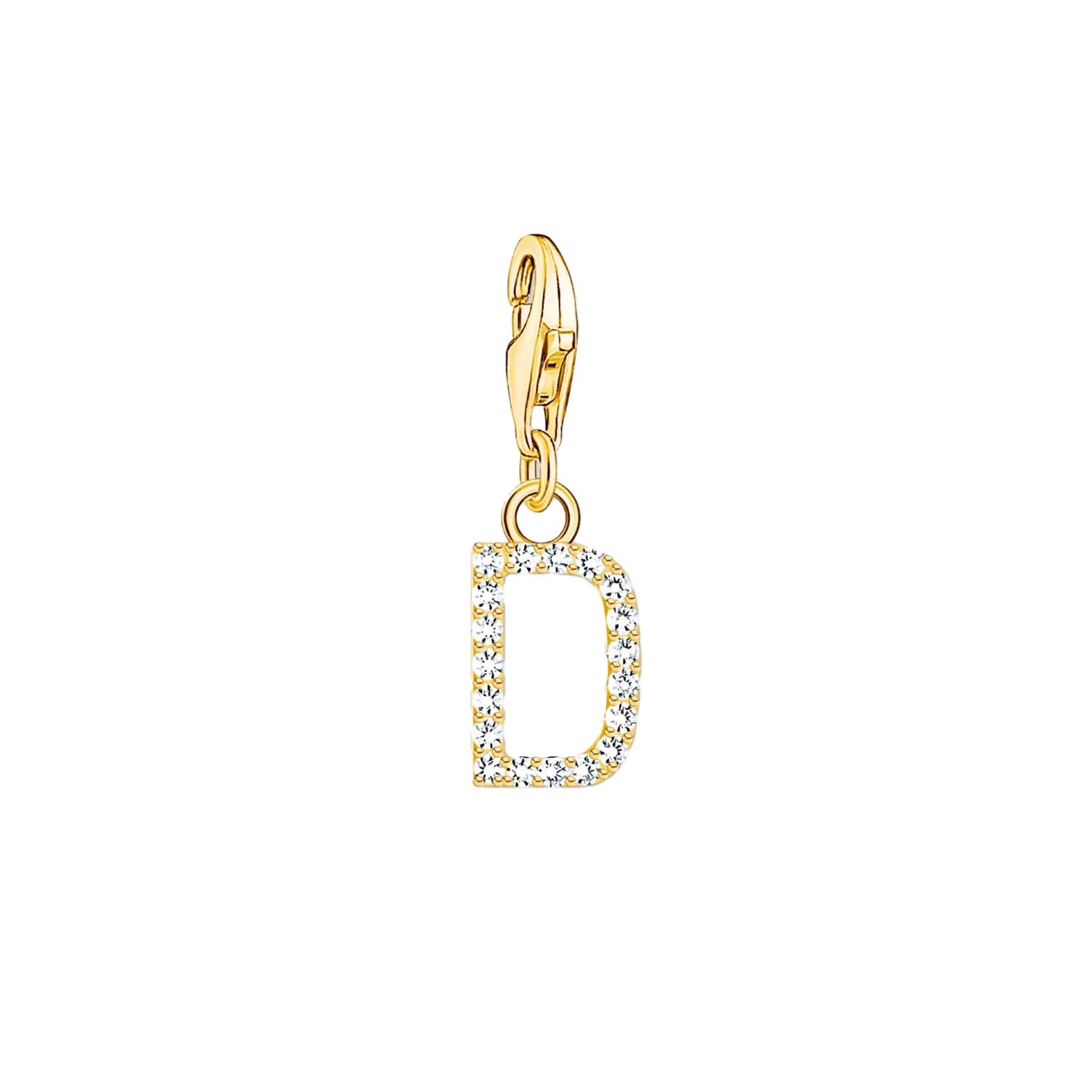 Thomas Sabo Charmista Gold Plated Sterling Silver Letter D Charm Pendant