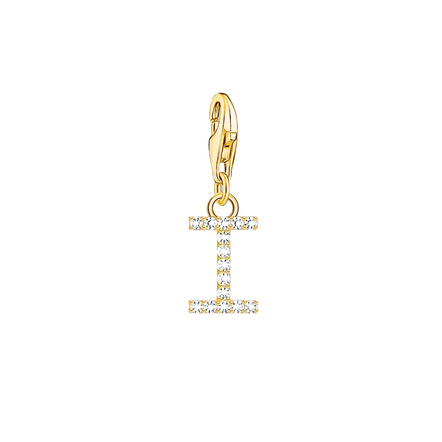 Thomas Sabo Charmista Gold Plated Sterling Silver Letter I Charm Pendant
