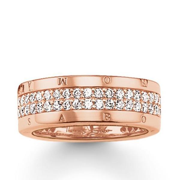Thomas Sabo Glam And Soul Rose Gold White Zirconia Classic Eternity Ring D - 54