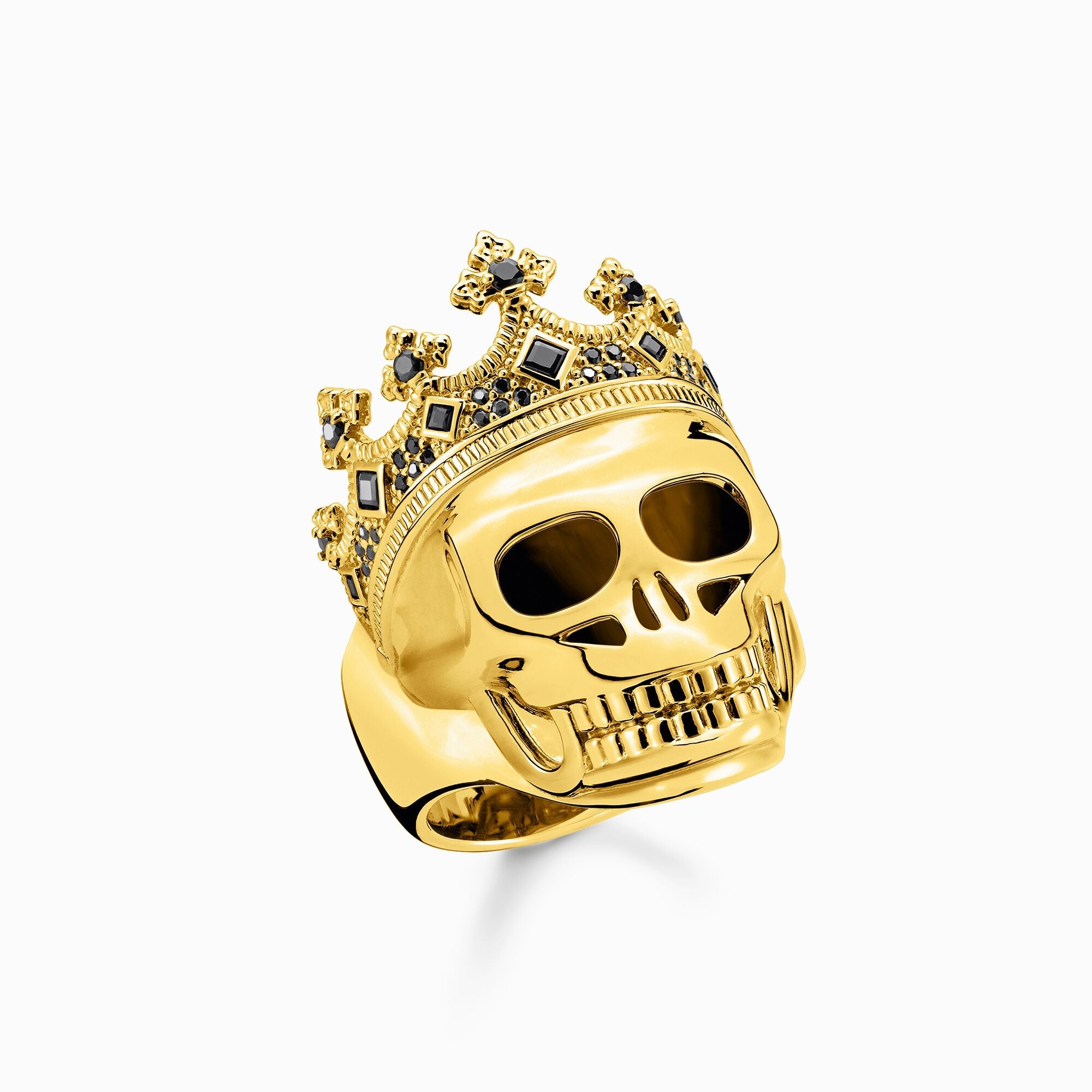 Thomas Sabo Gold Plated Sterling Silver Skull Crown Ring - 64
