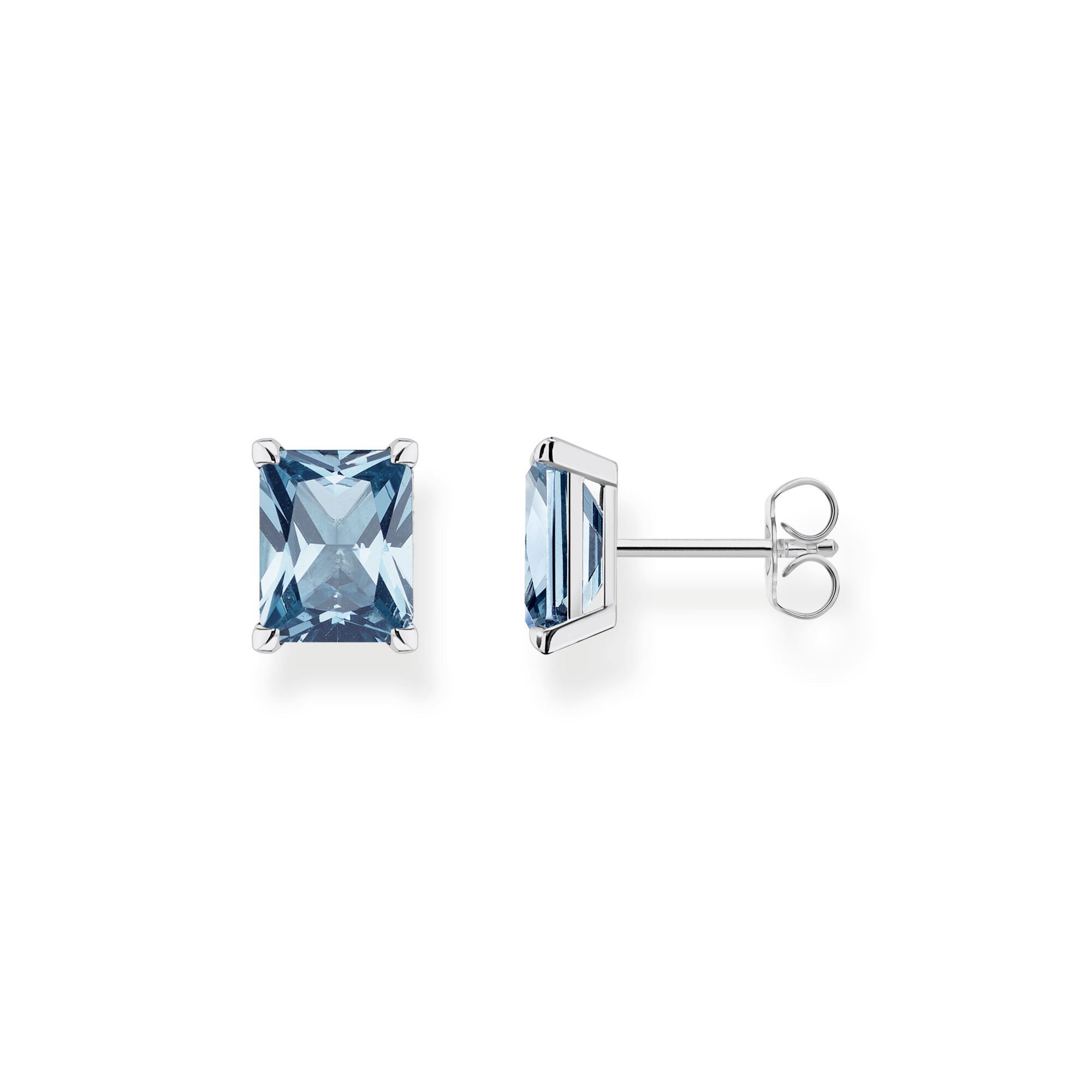 Thomas Sabo Sterling Silver Blue Stone Stud Earrings - Silver