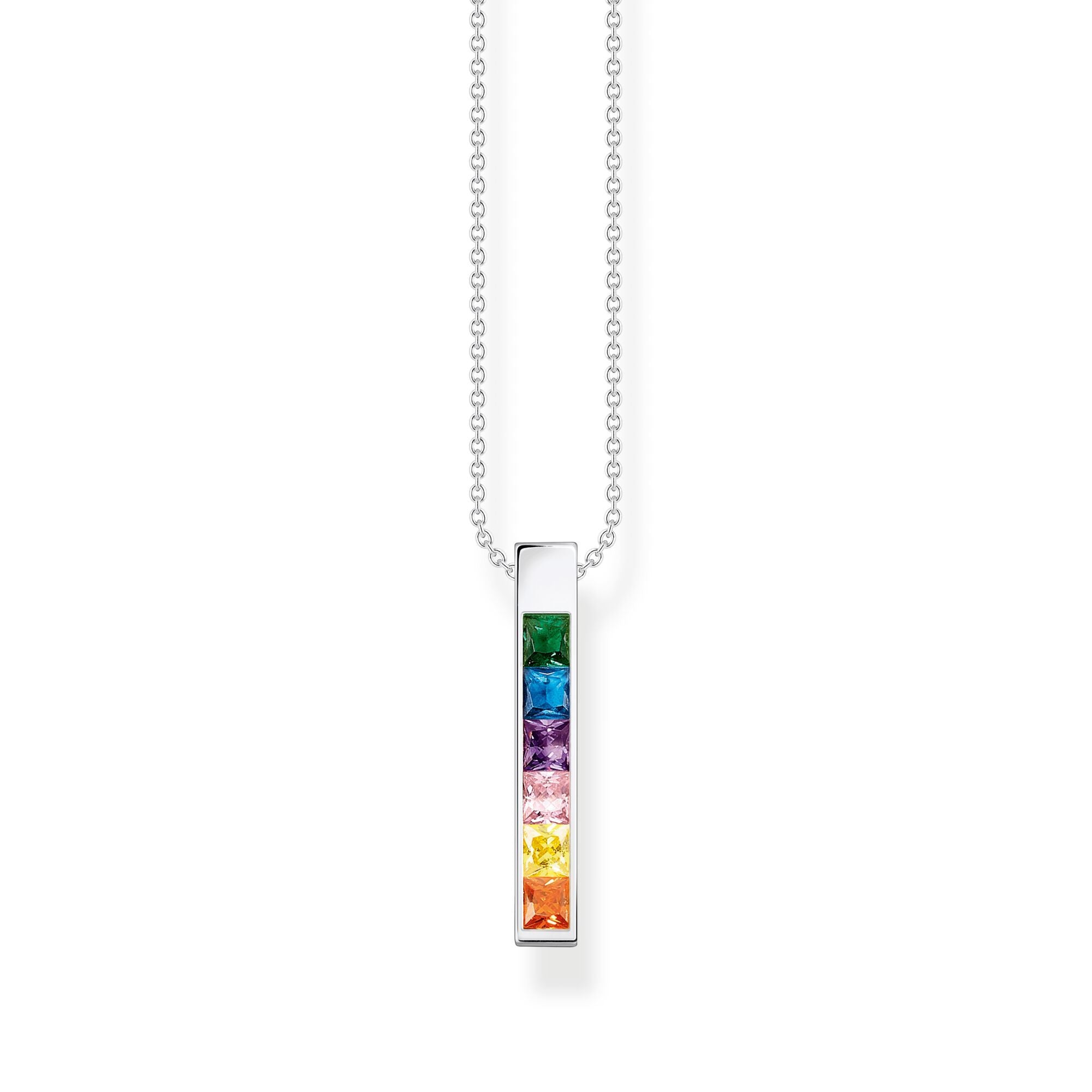 Thomas Sabo Sterling Silver Colourful Stone Necklace - Silver