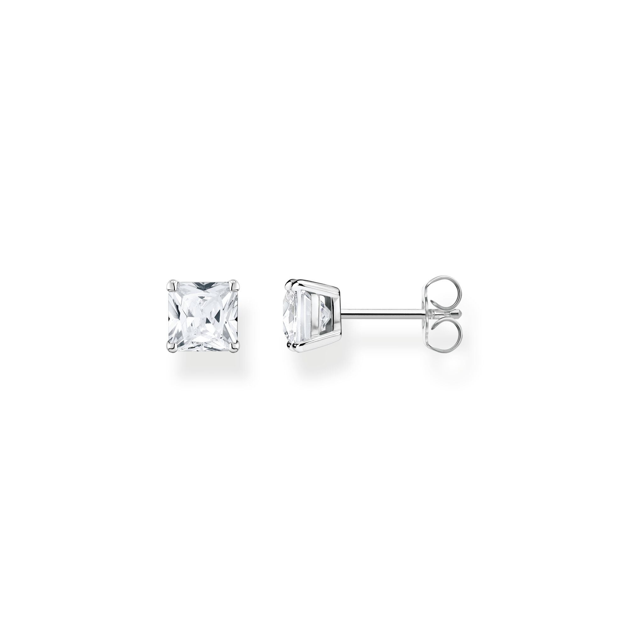 Thomas Sabo Sterling Silver White Stone Stud Earrings - Silver