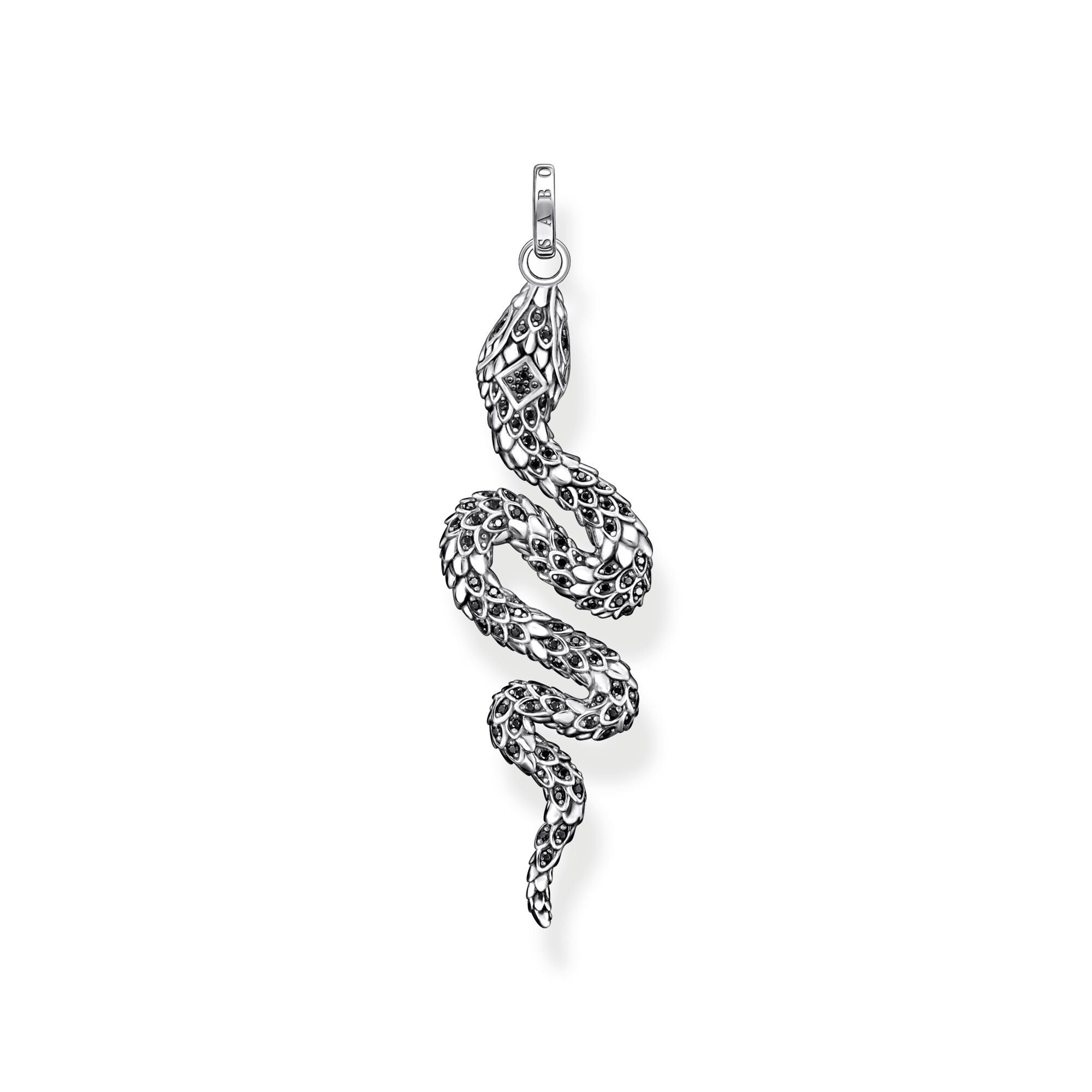 Thomas Sabo Sterling Silver Blackened Snake Pendant - Silver