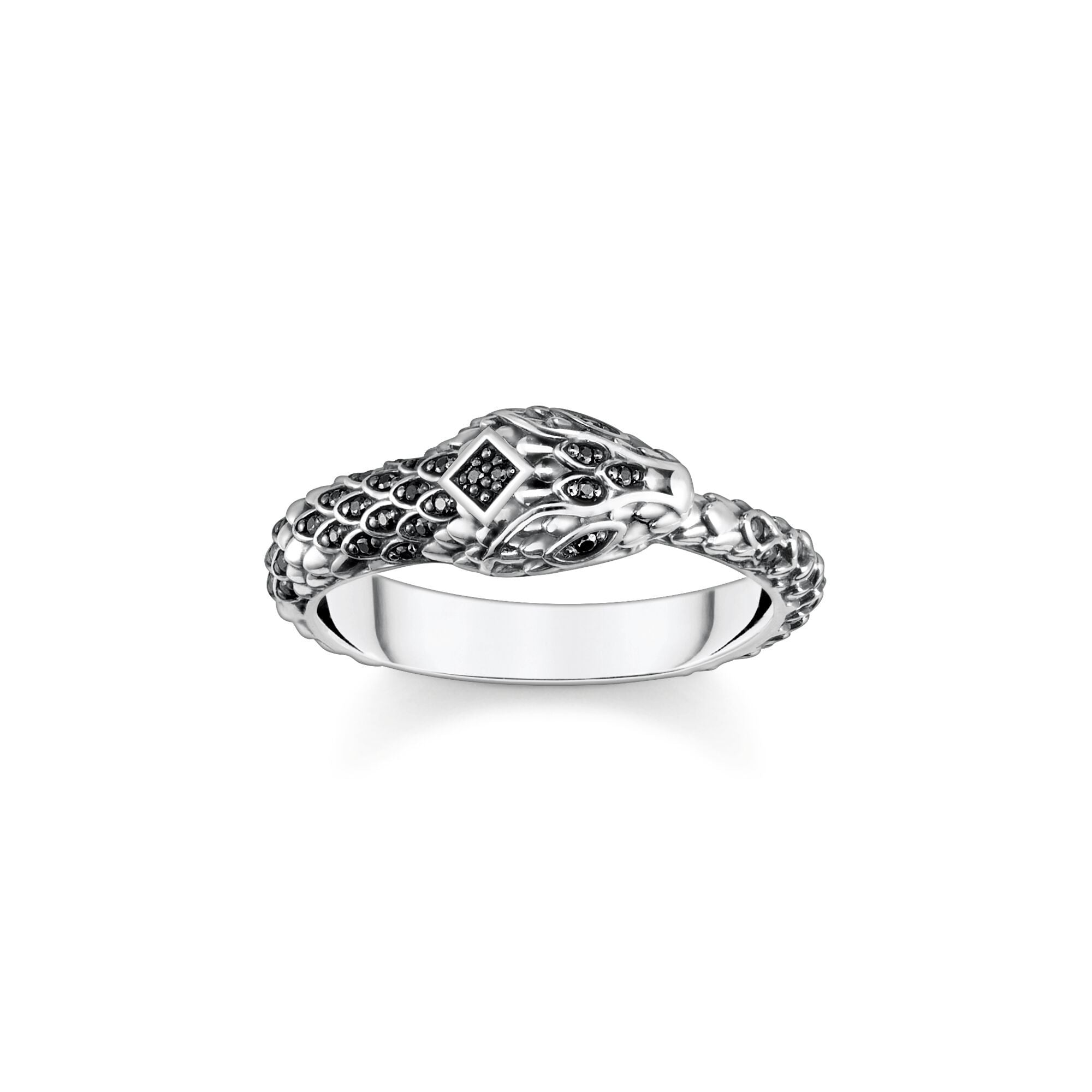 Thomas Sabo Sterling Silver Blackened Snake Ring - 60