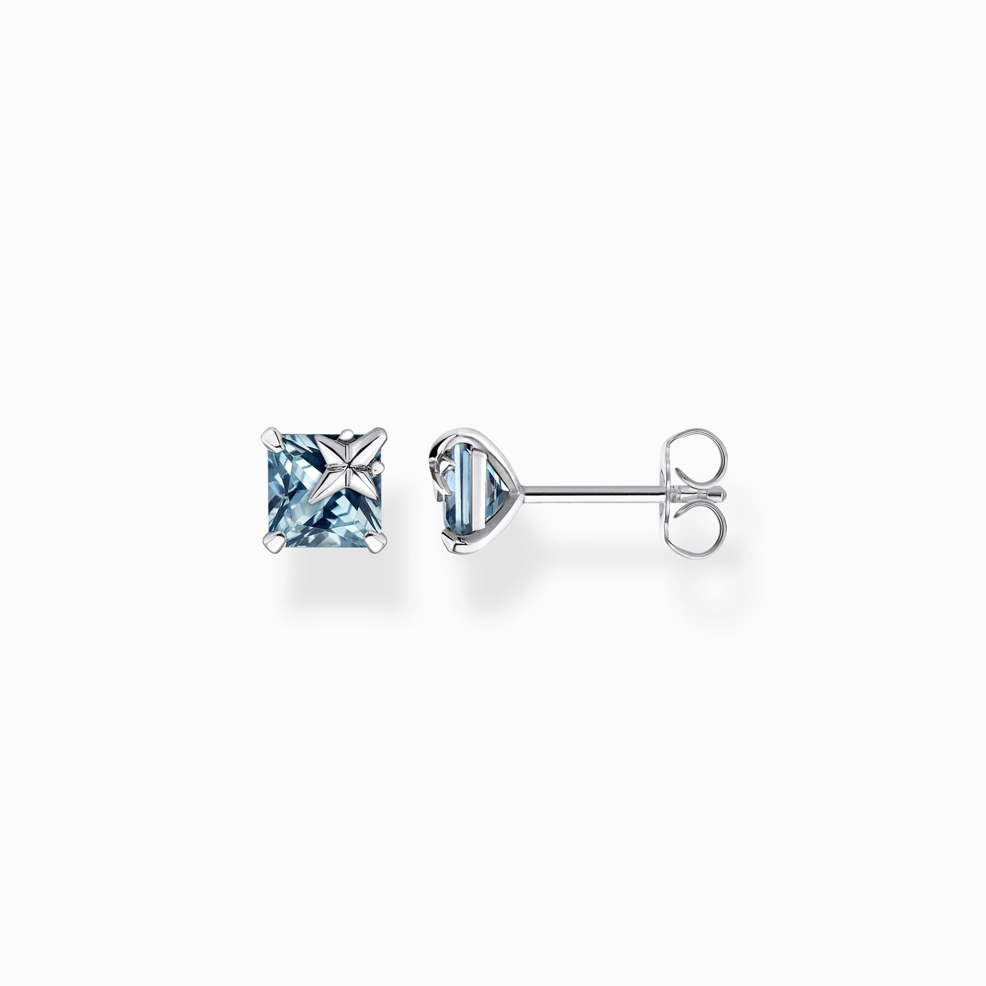 Thomas Sabo Sterling Silver Blue Stone Star Stud Earrings - Silver