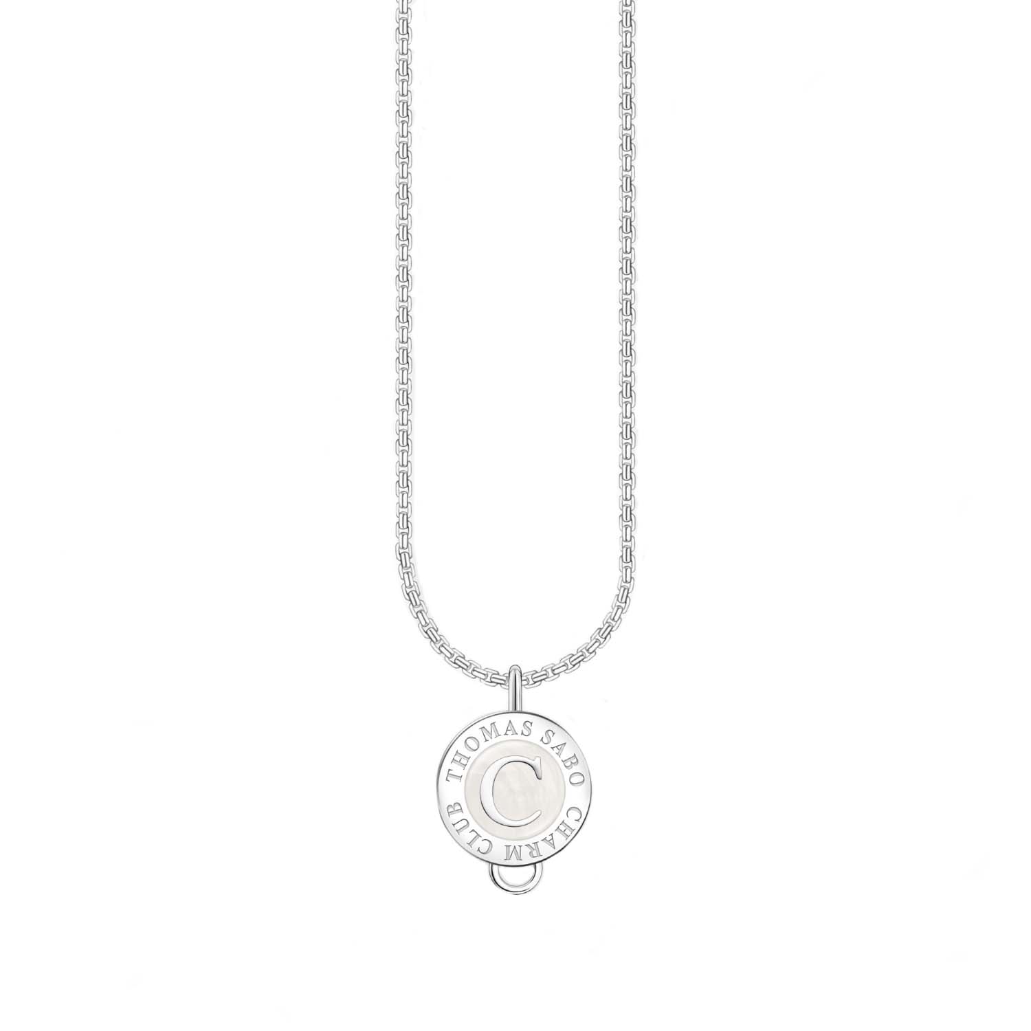 Thomas Sabo Sterling Silver Charmista Member Charm Necklace with White Coin