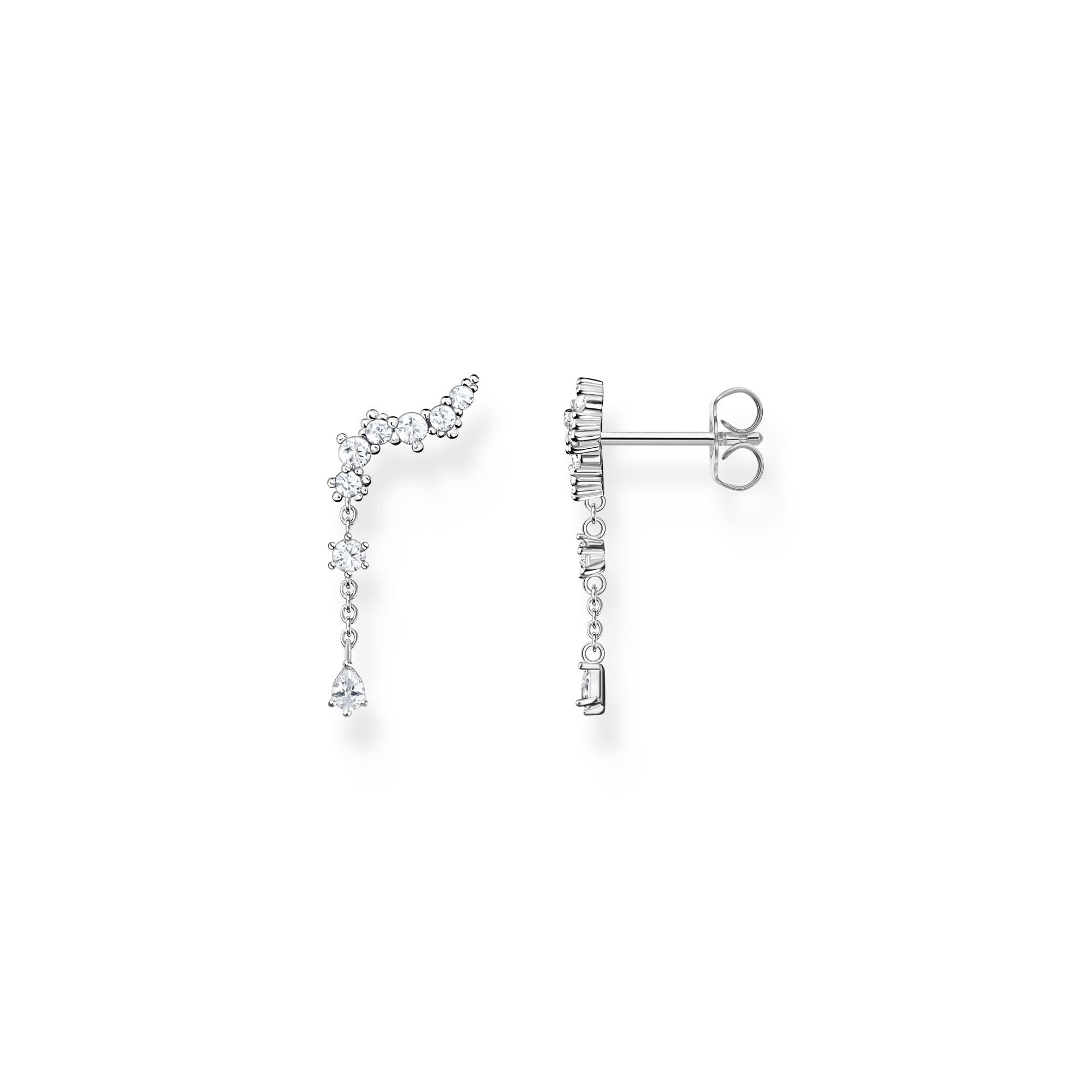 Thomas Sabo Sterling Silver Ice Crystal Ear Climber Earrings - Silver