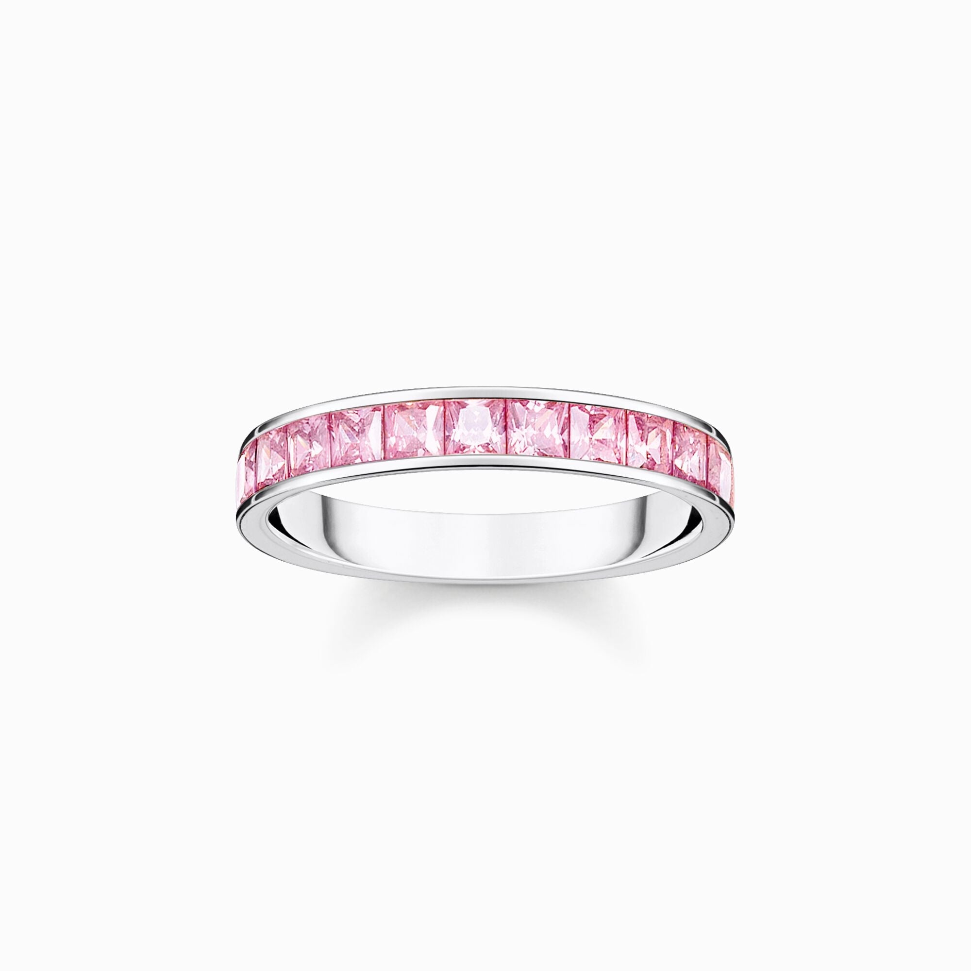 Thomas Sabo Sterling Silver Pave Pink Stones Ring - 58