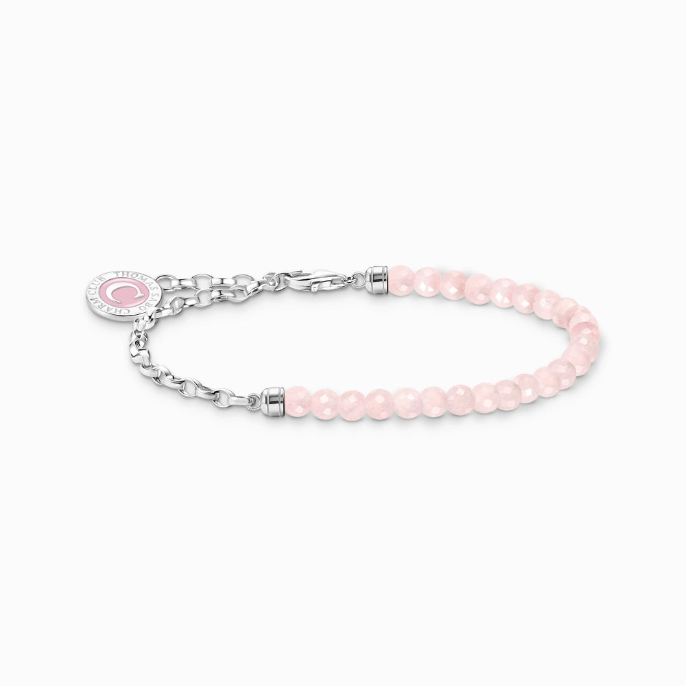 Thomas Sabo Sterling Silver Rose Quartz Charmista Member Charm Bracelet with Coin - 15cm