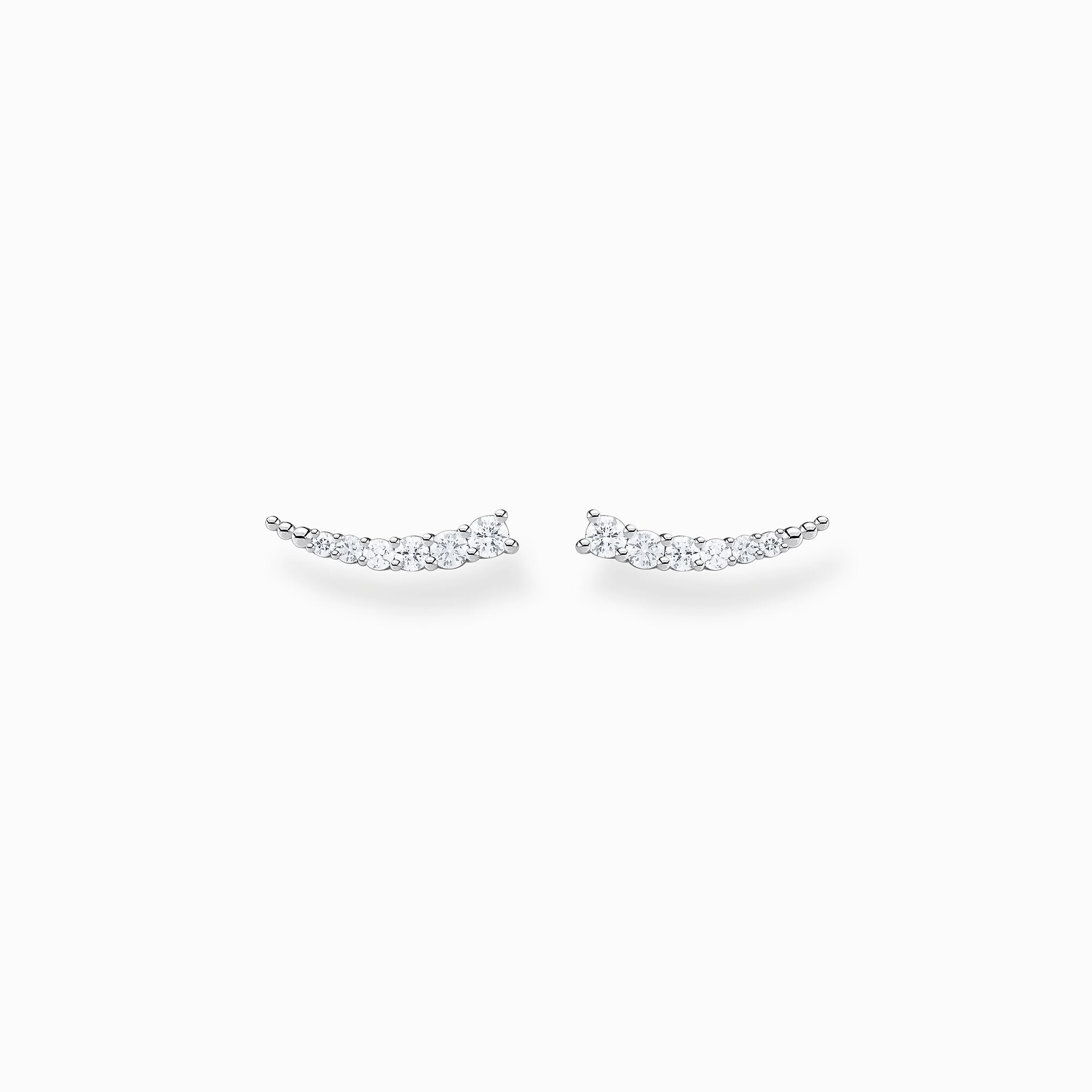 Thomas Sabo Sterling Silver White Stone Climber Earrings - Silver