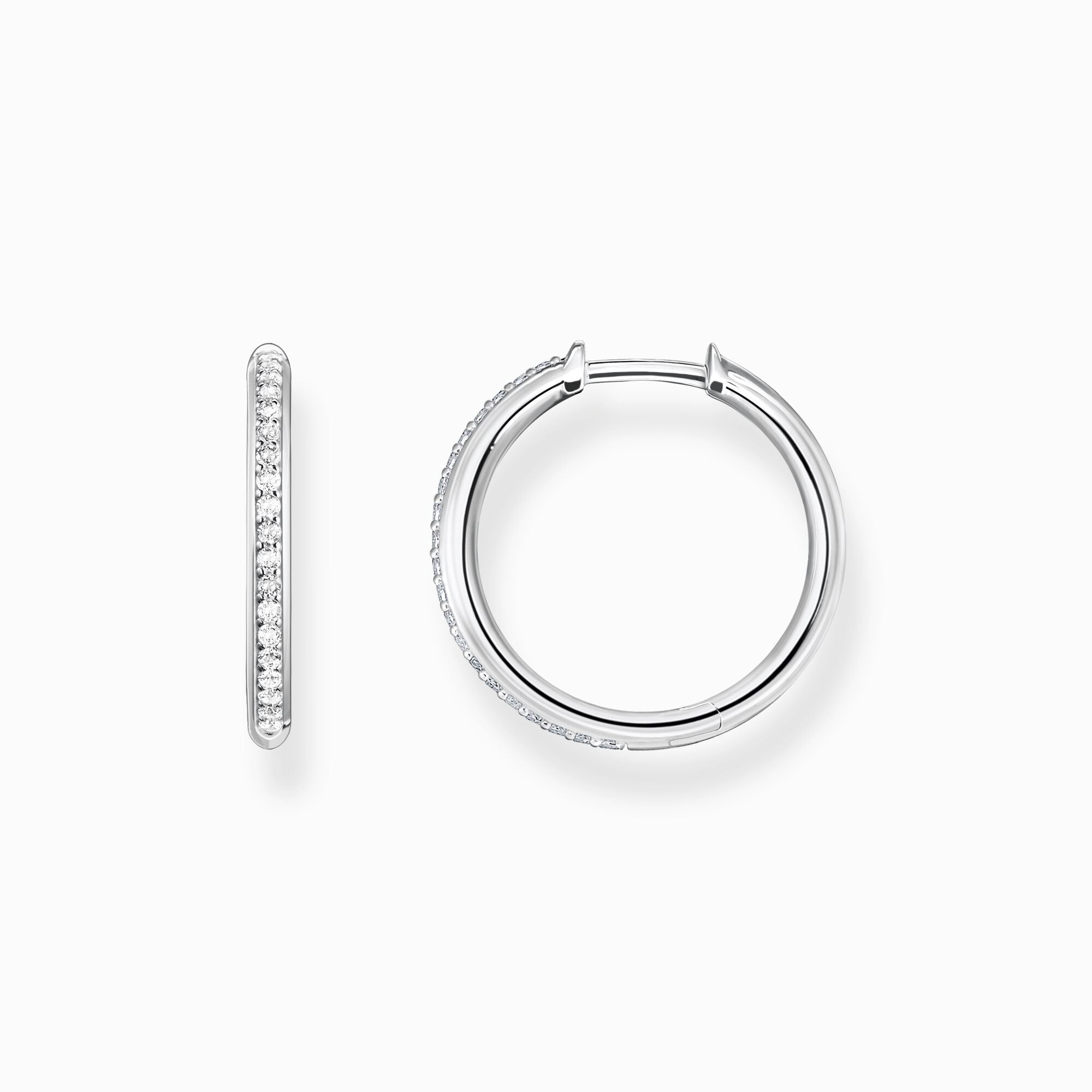 Thomas Sabo Sterling Silver White Stone Hoop Earrings - Silver