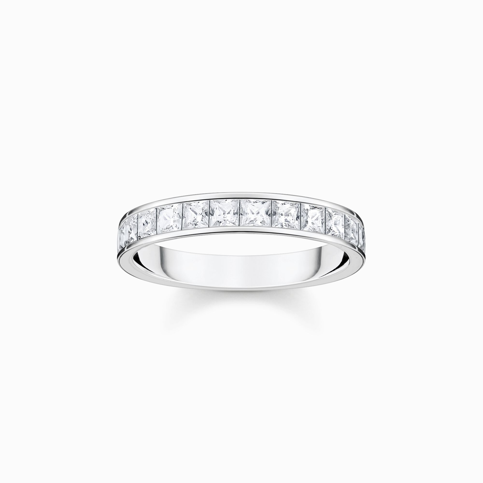 Thomas Sabo Sterling Silver White Stones Pave Ring - 54
