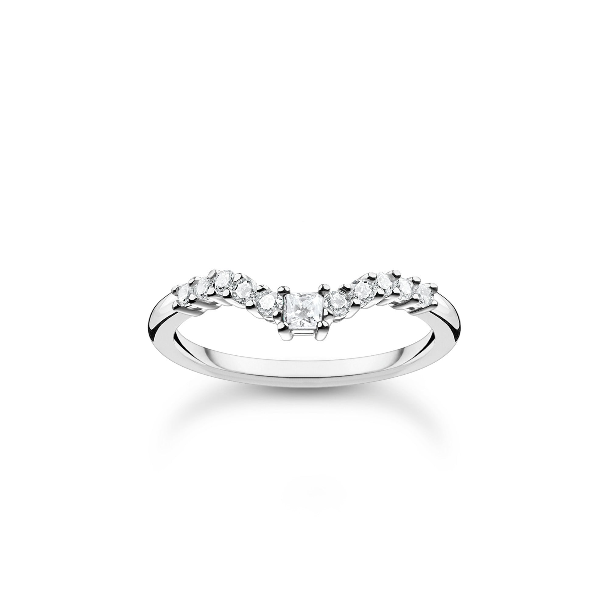 Thomas Sabo Sterling Silver White Stones Ring - 52