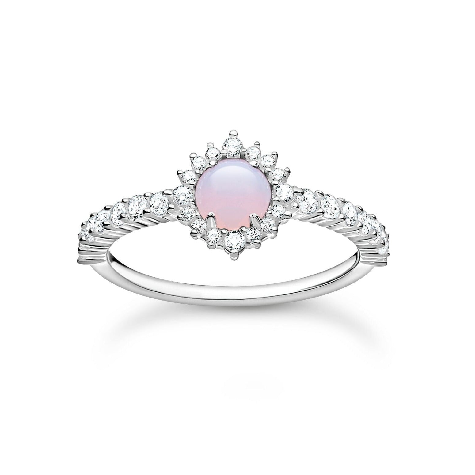 Thomas Sabo True Romance Sterling Silver Pink CZ Cocktail Ring - 60